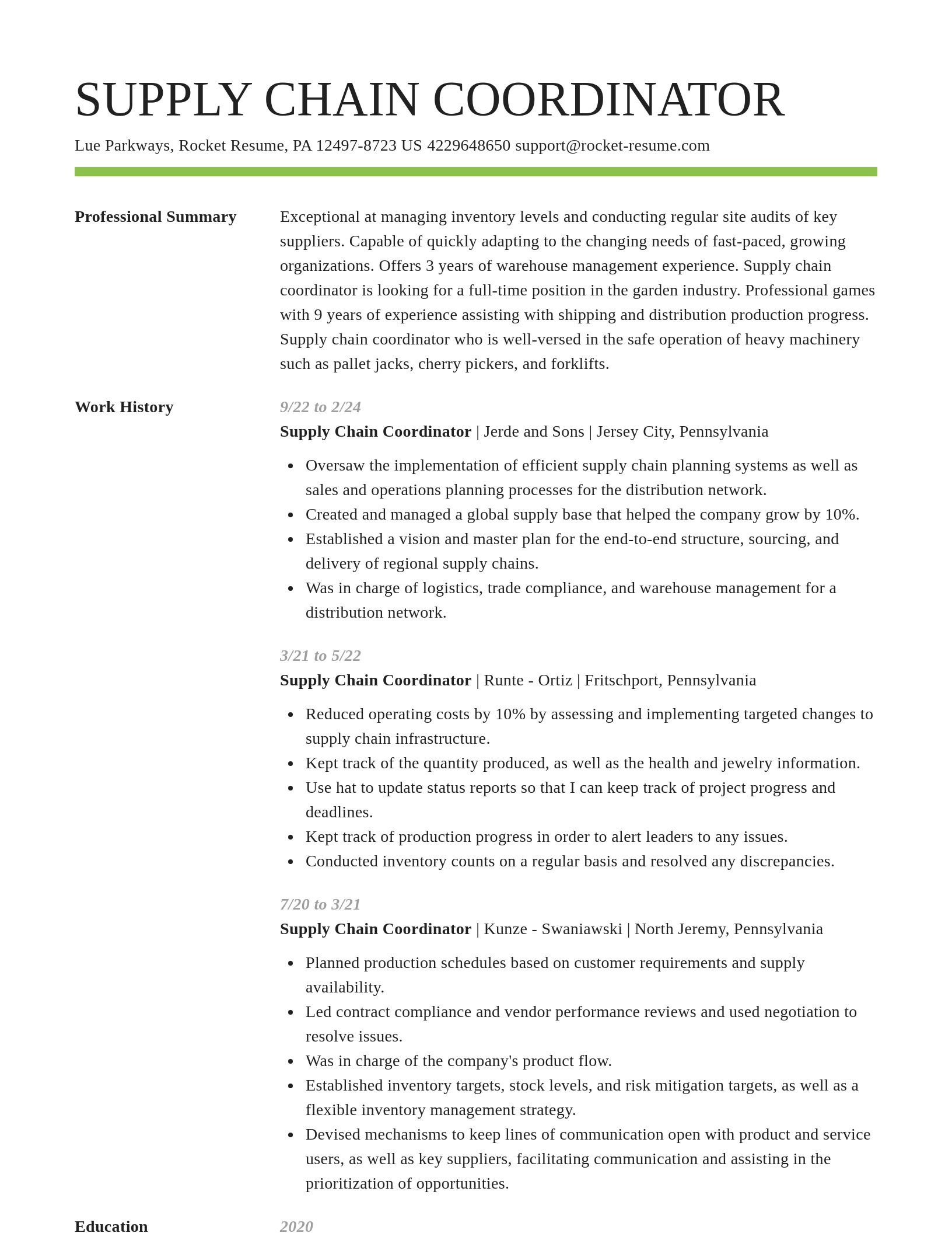 Smart resume template