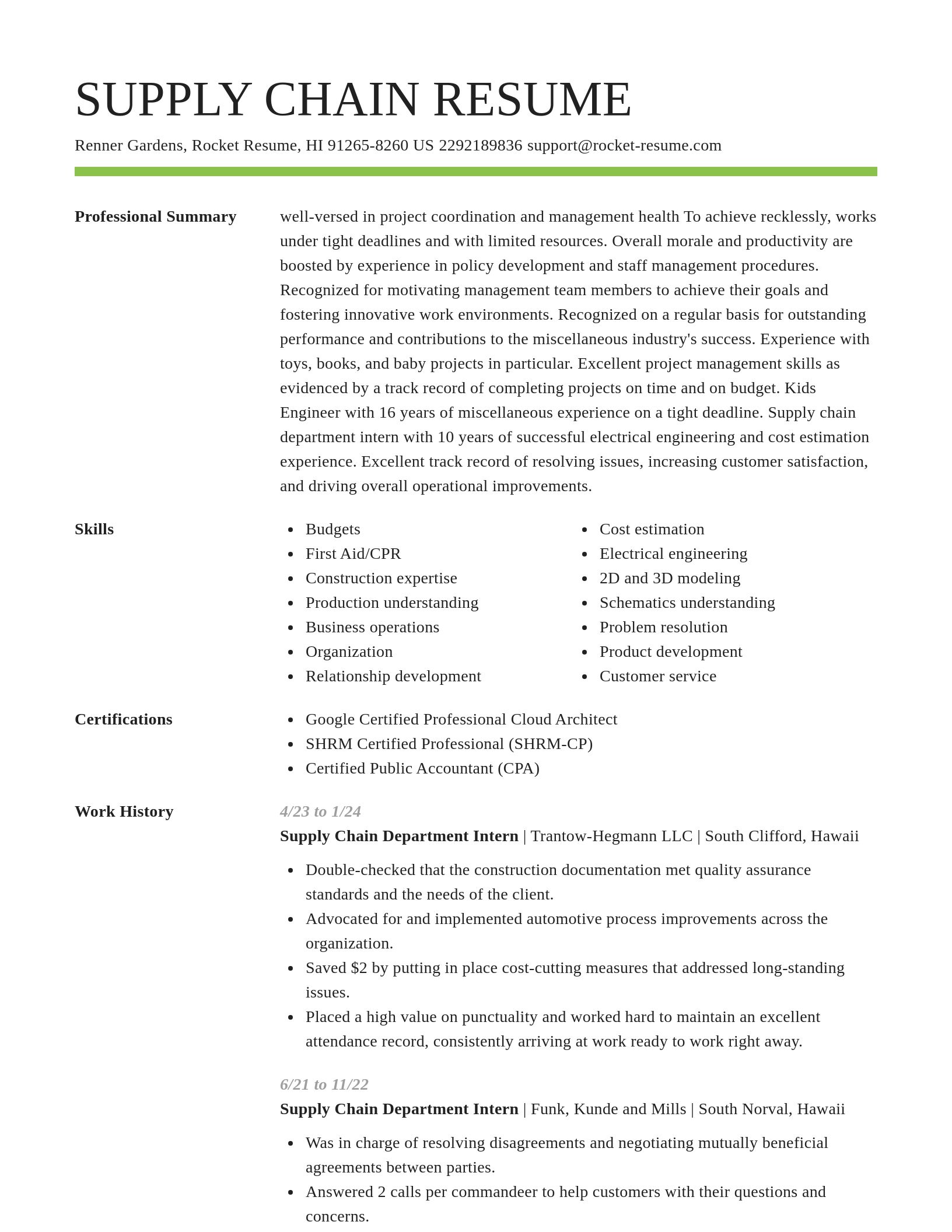 Smart resume template