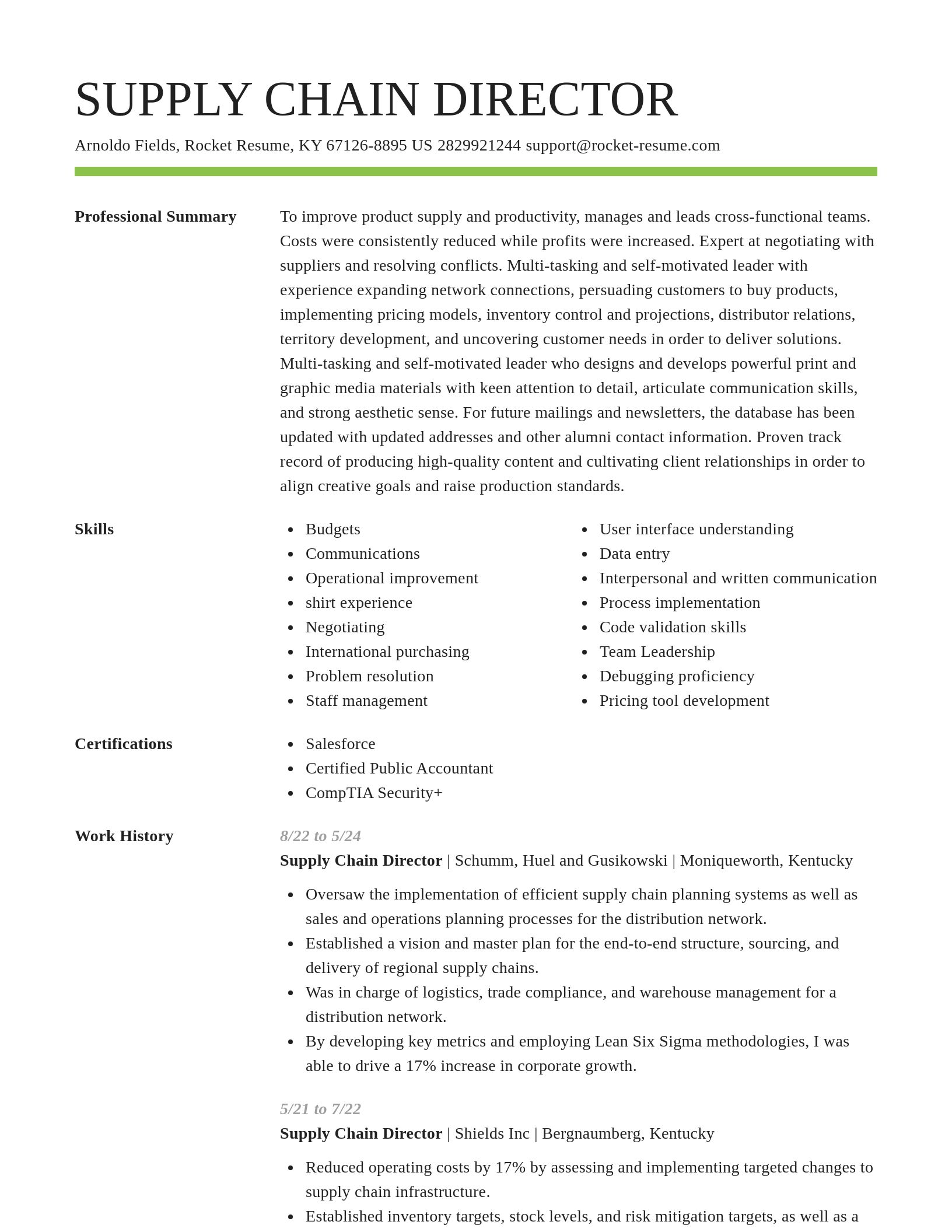 Smart resume template