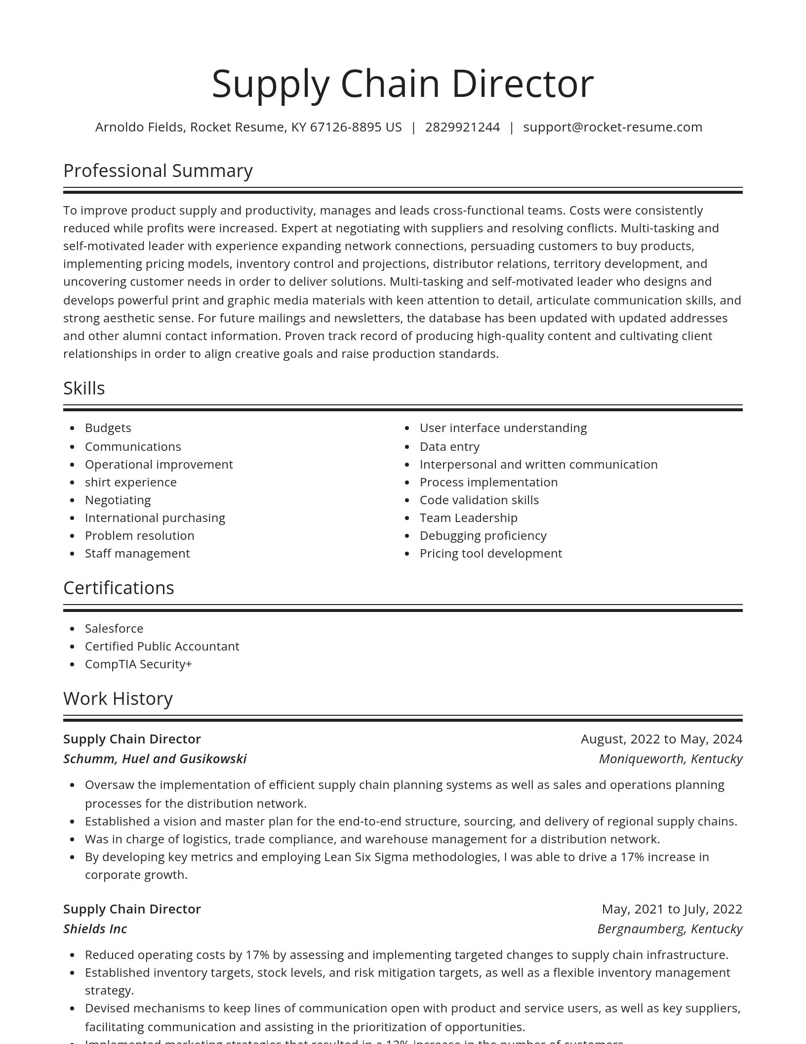Spotlight resume template