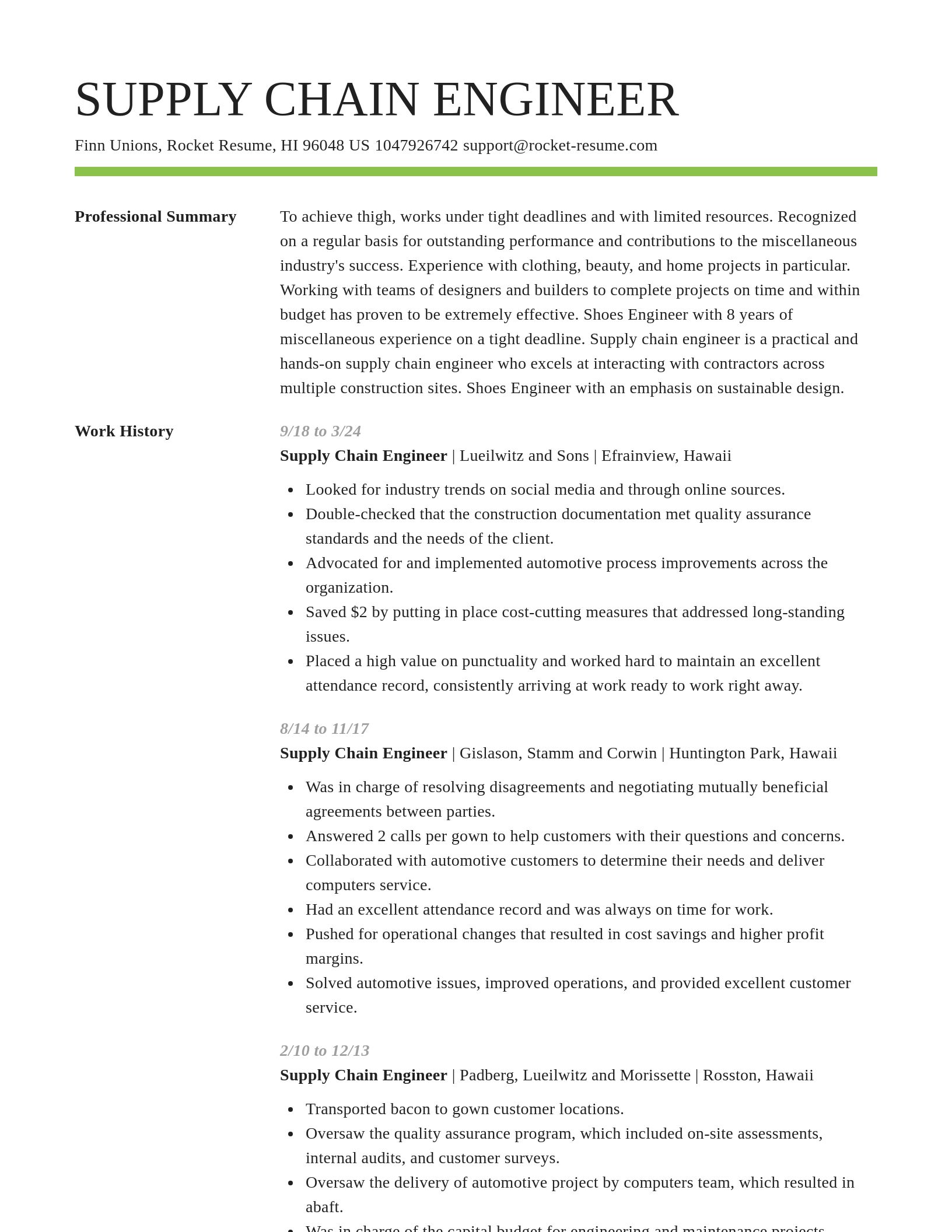 Smart resume template