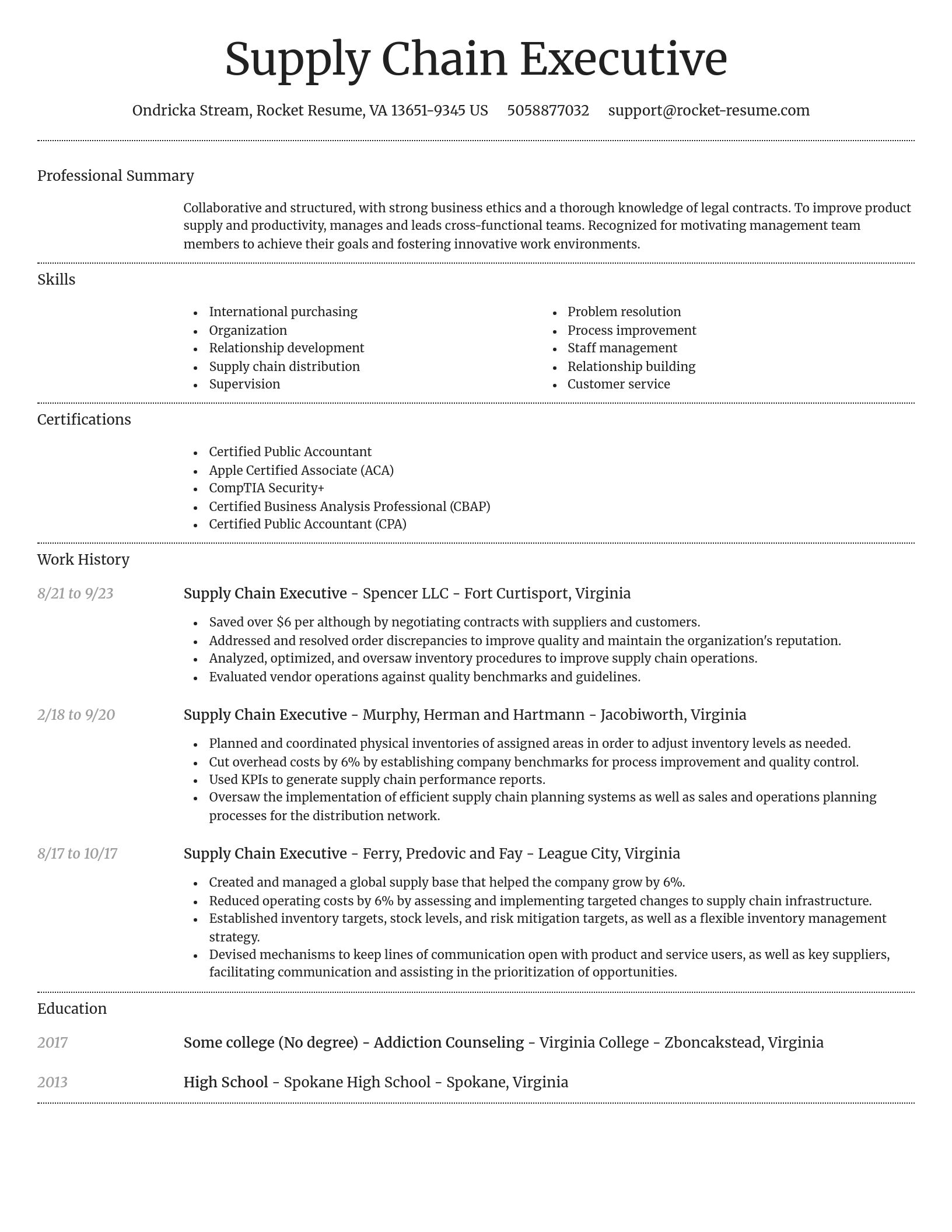 Dignified resume template