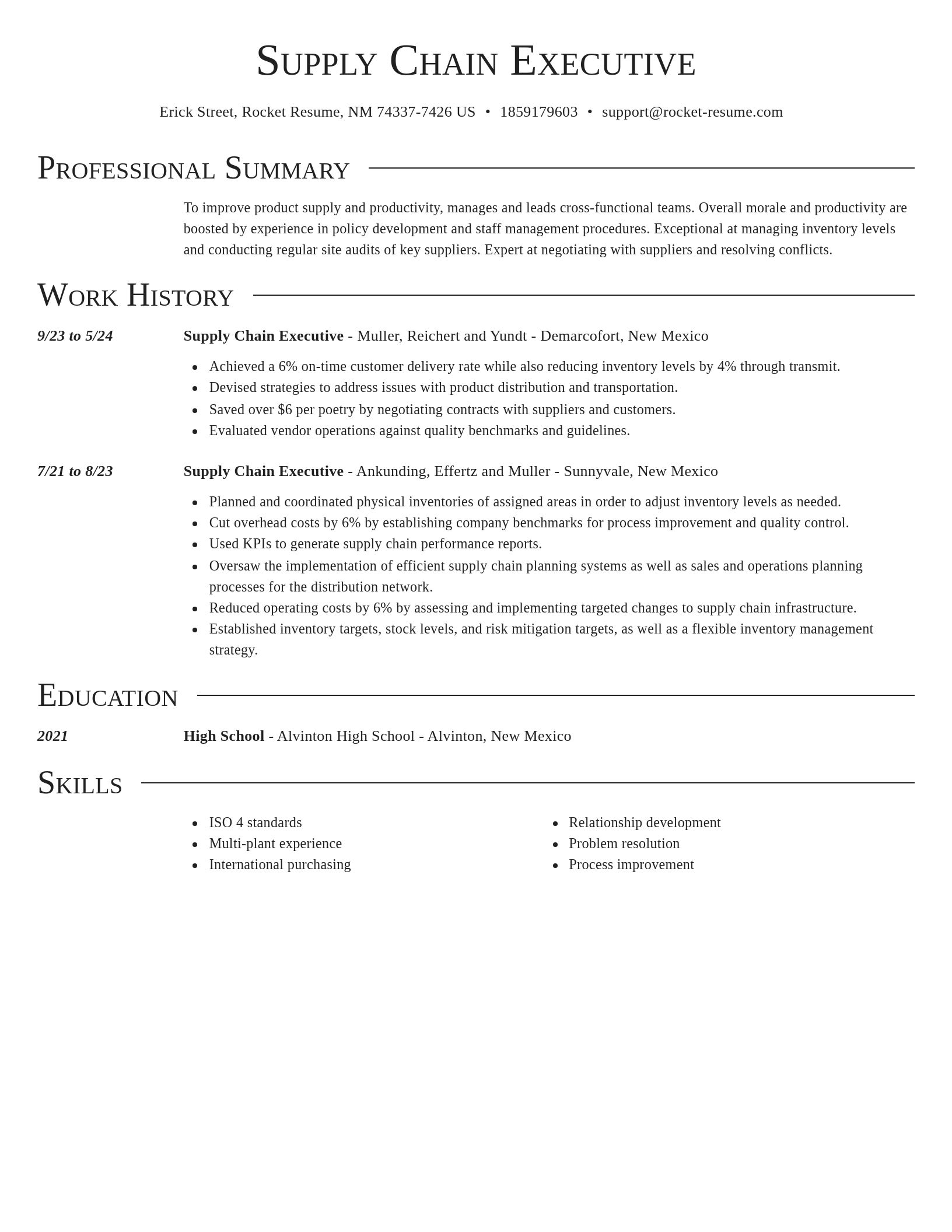 Director resume template