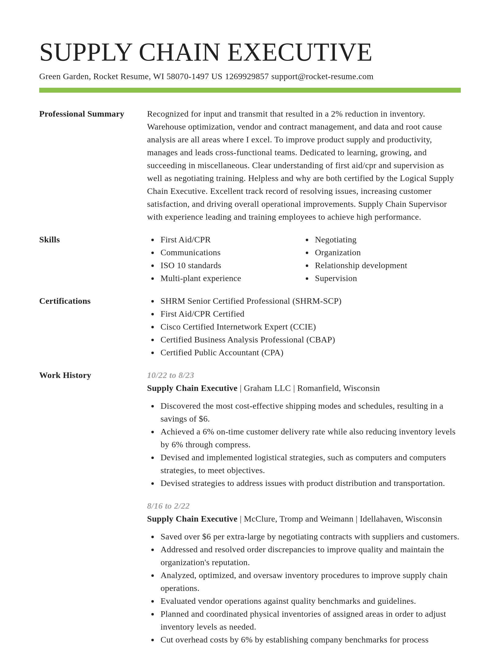 Smart resume template