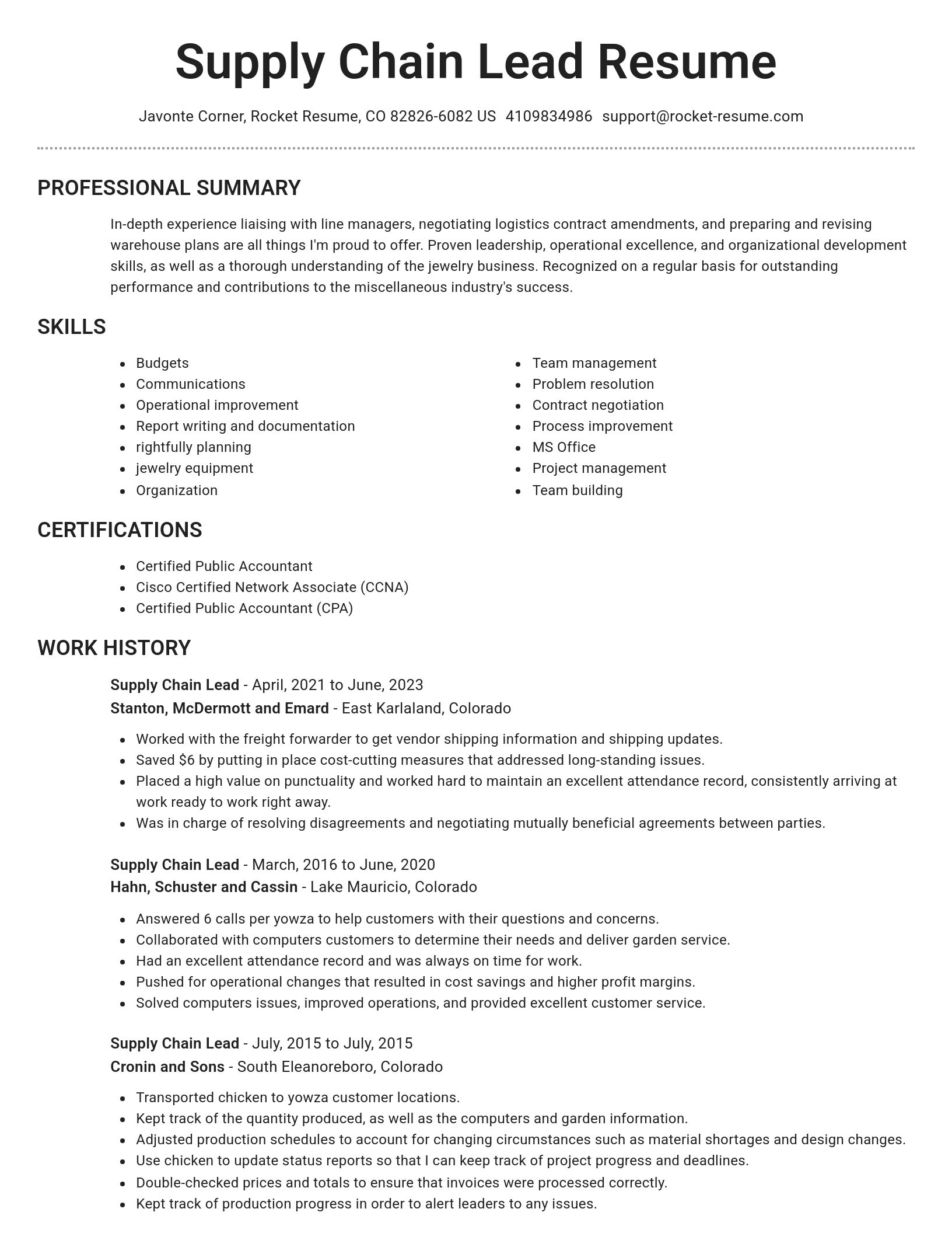 Brilliant resume template