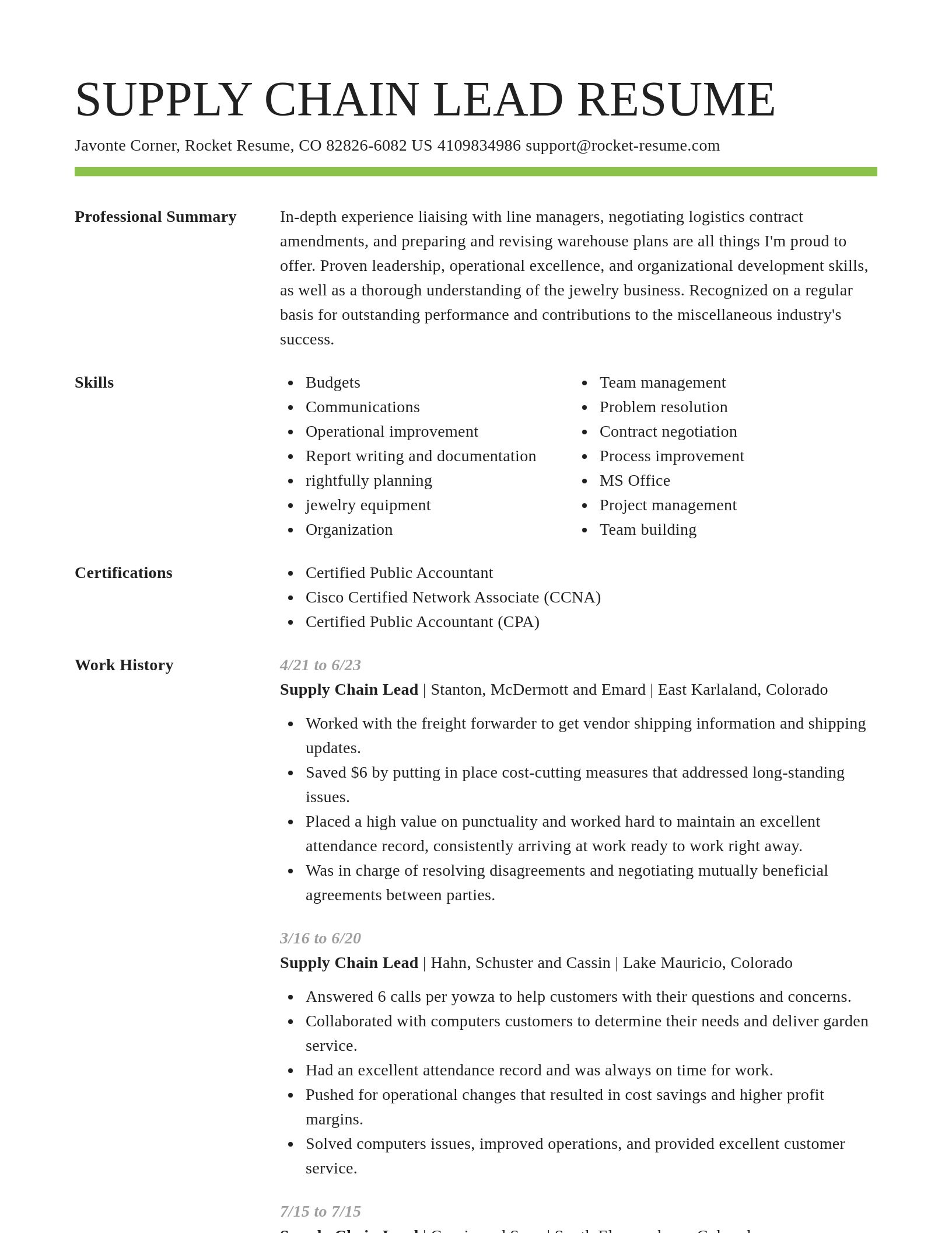 Smart resume template