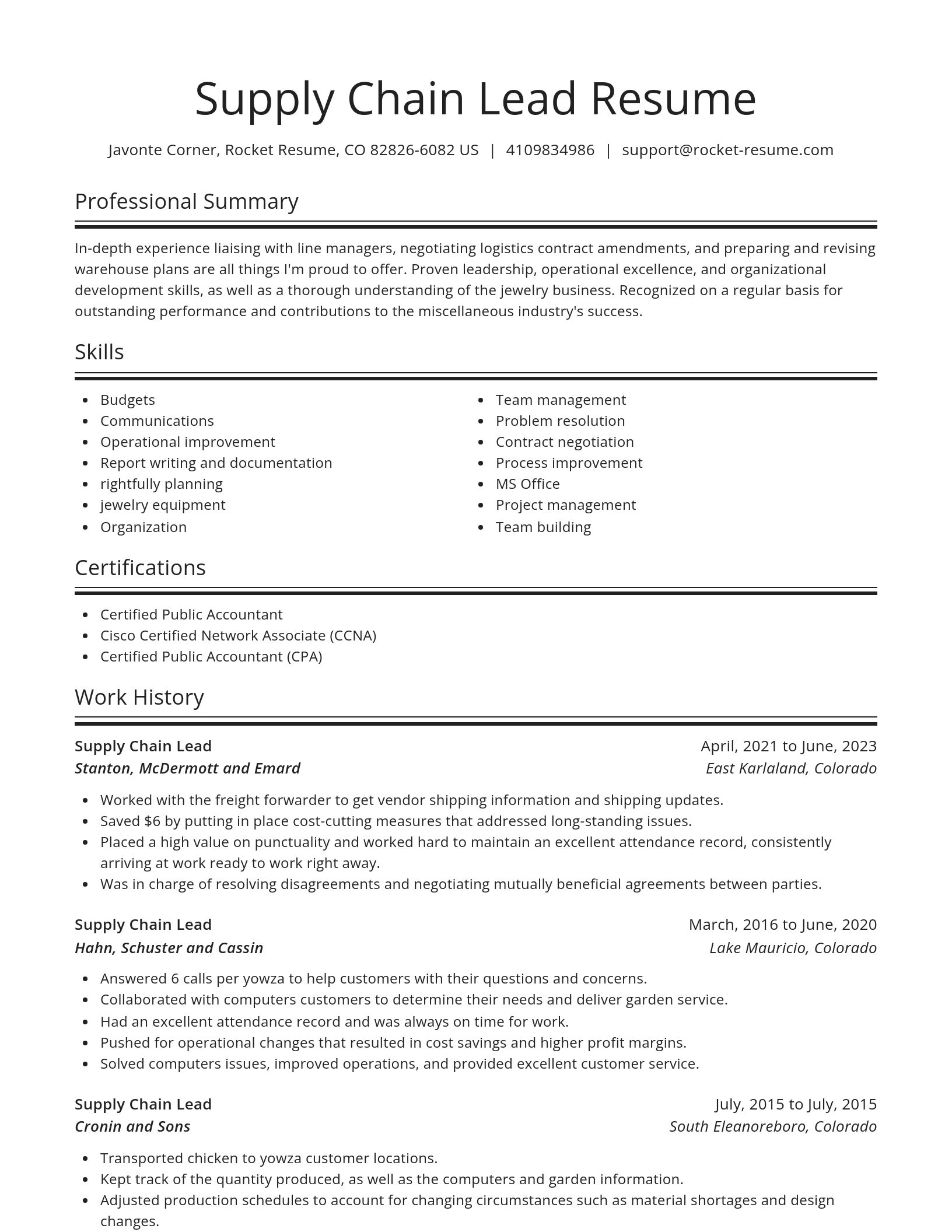 Spotlight resume template