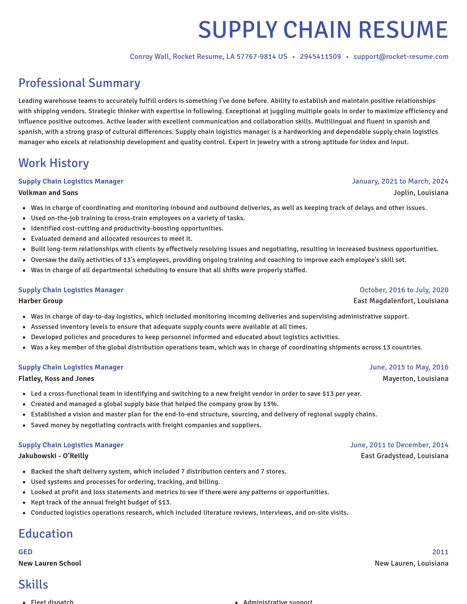 Novel resume template