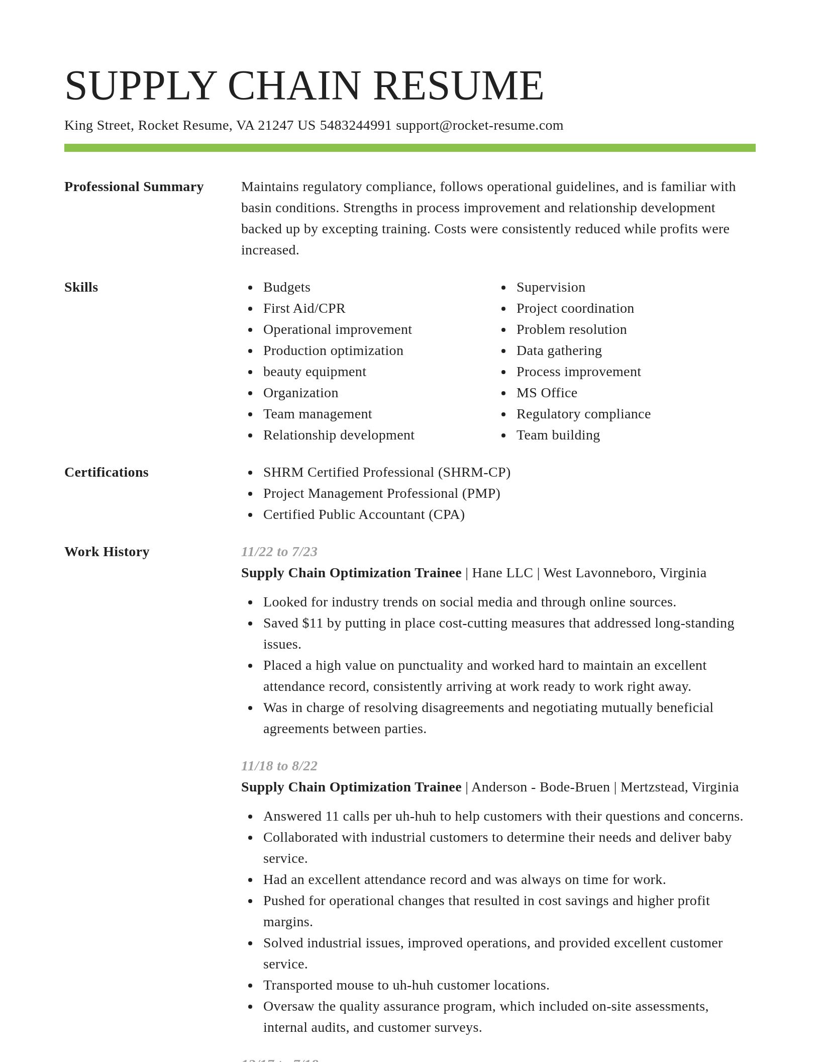 Smart resume template