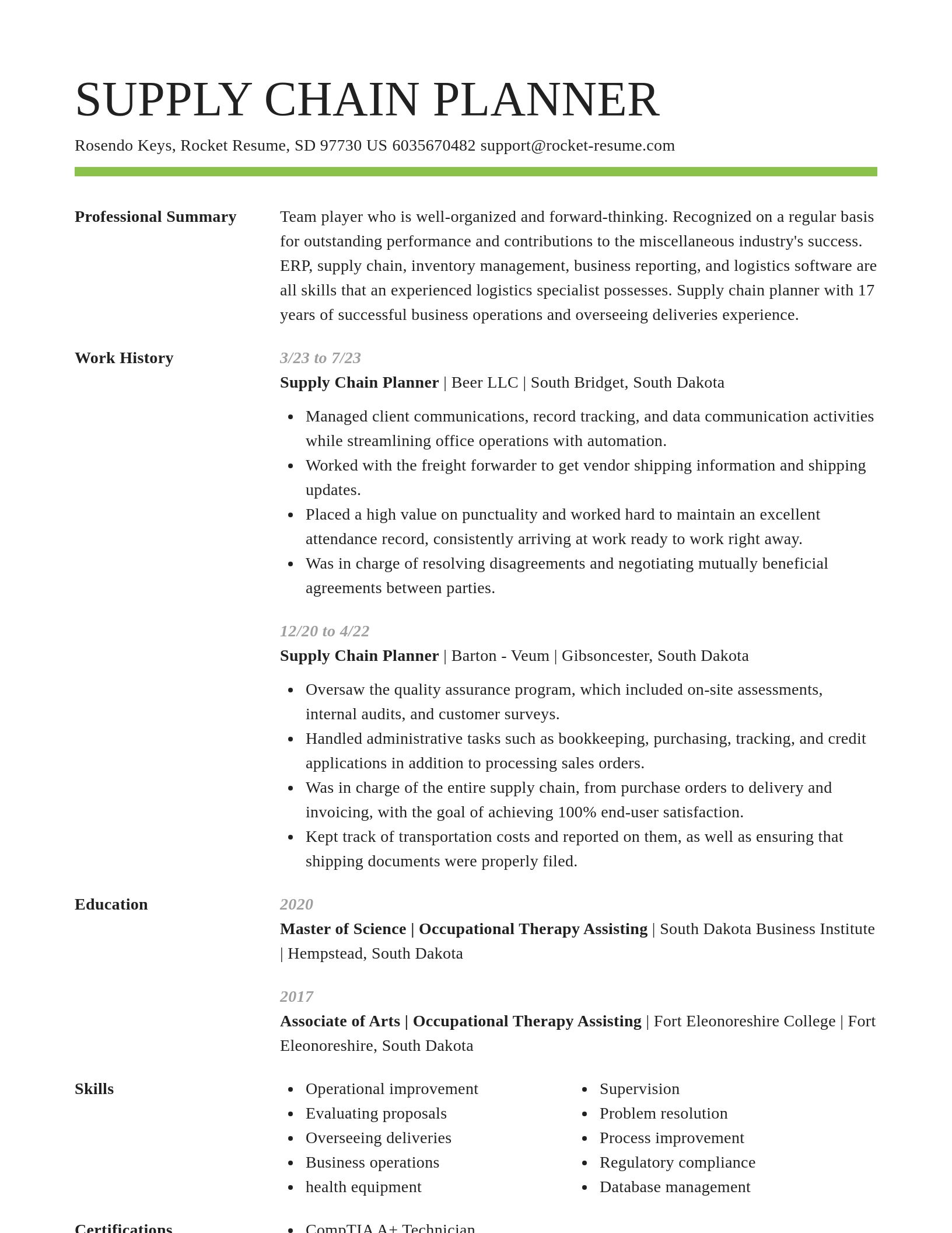 Smart resume template