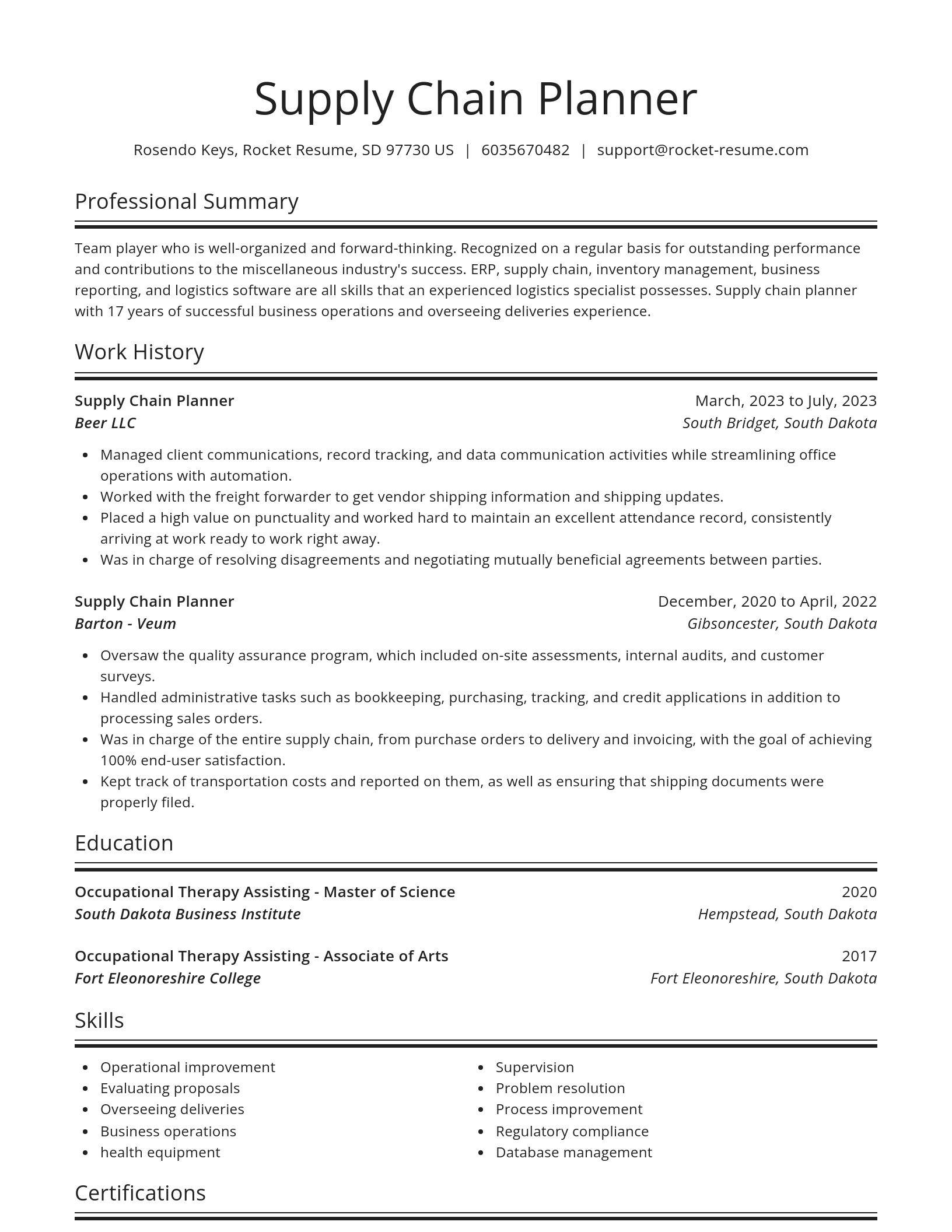 Spotlight resume template