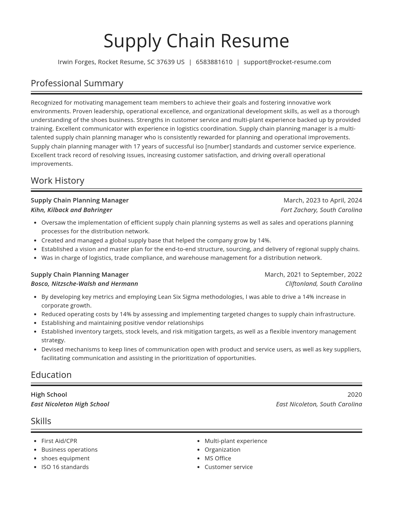 Spotlight resume template