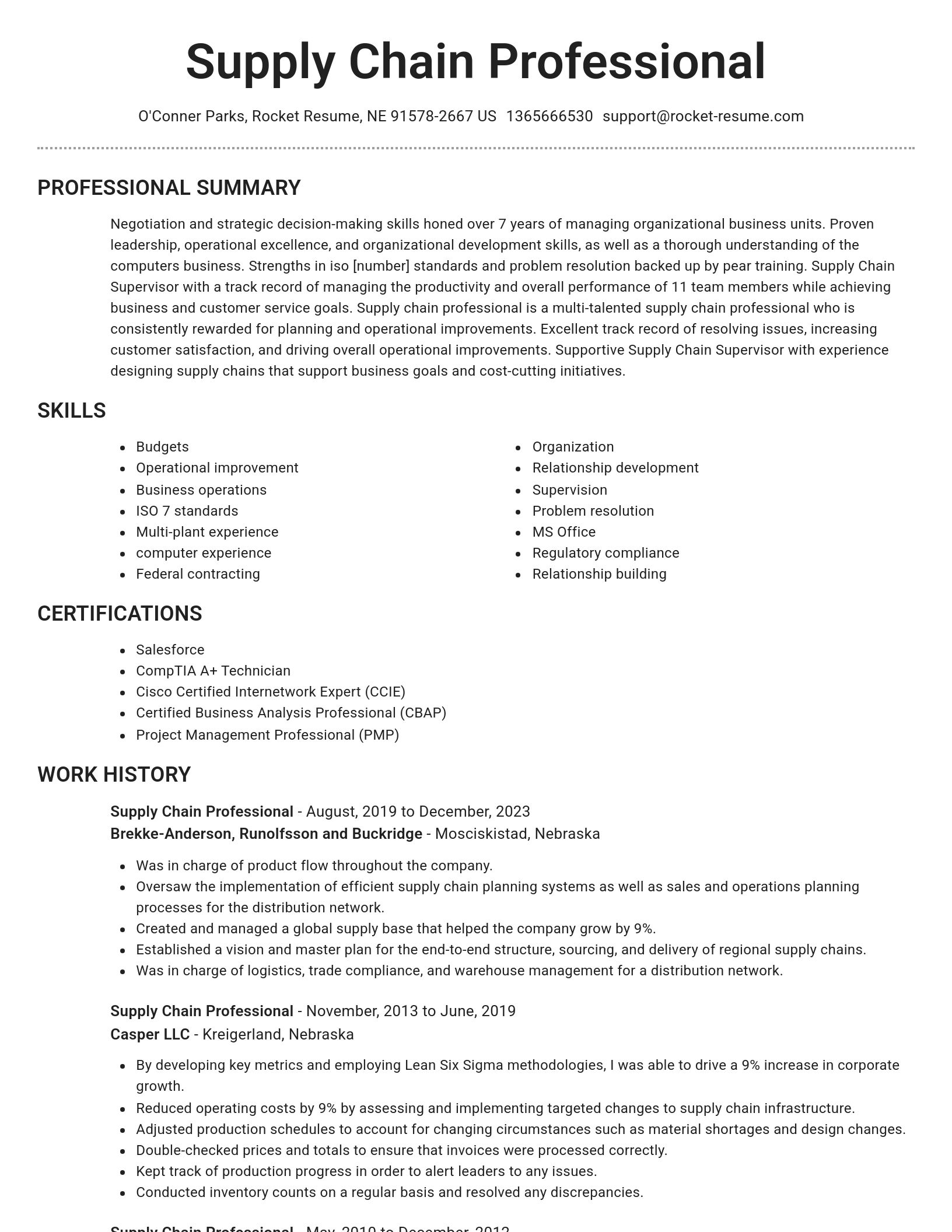 Brilliant resume template