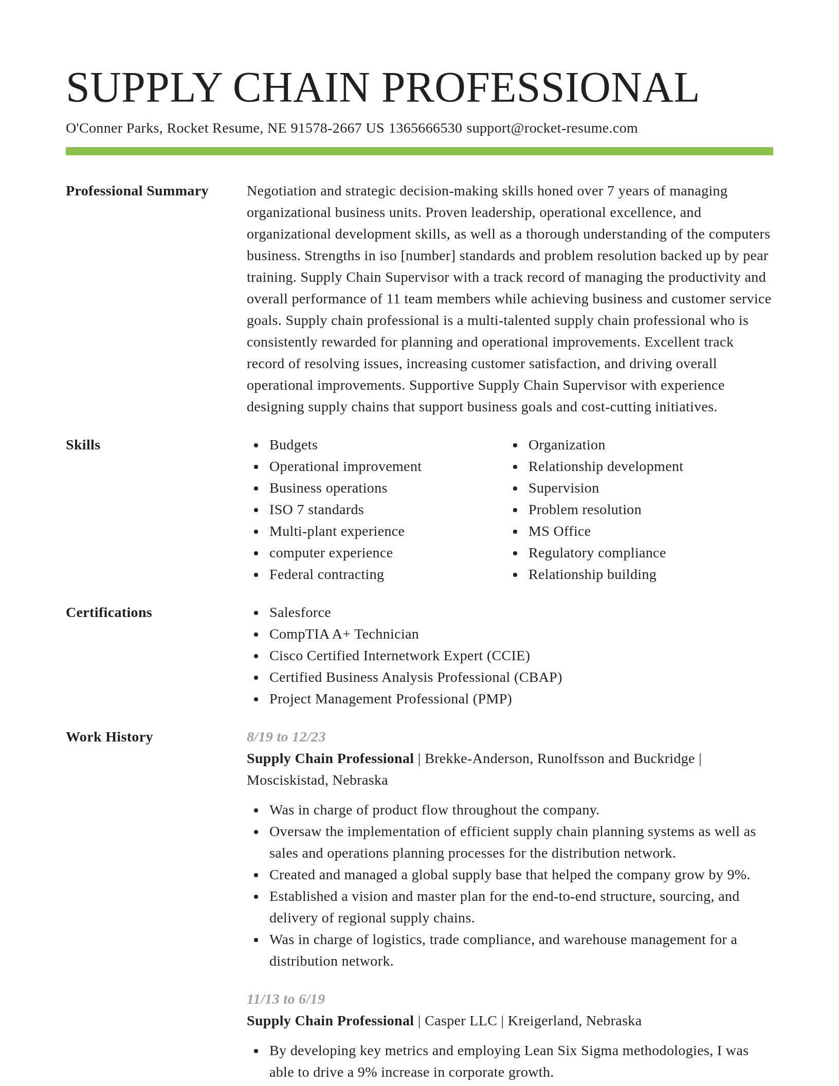 Smart resume template