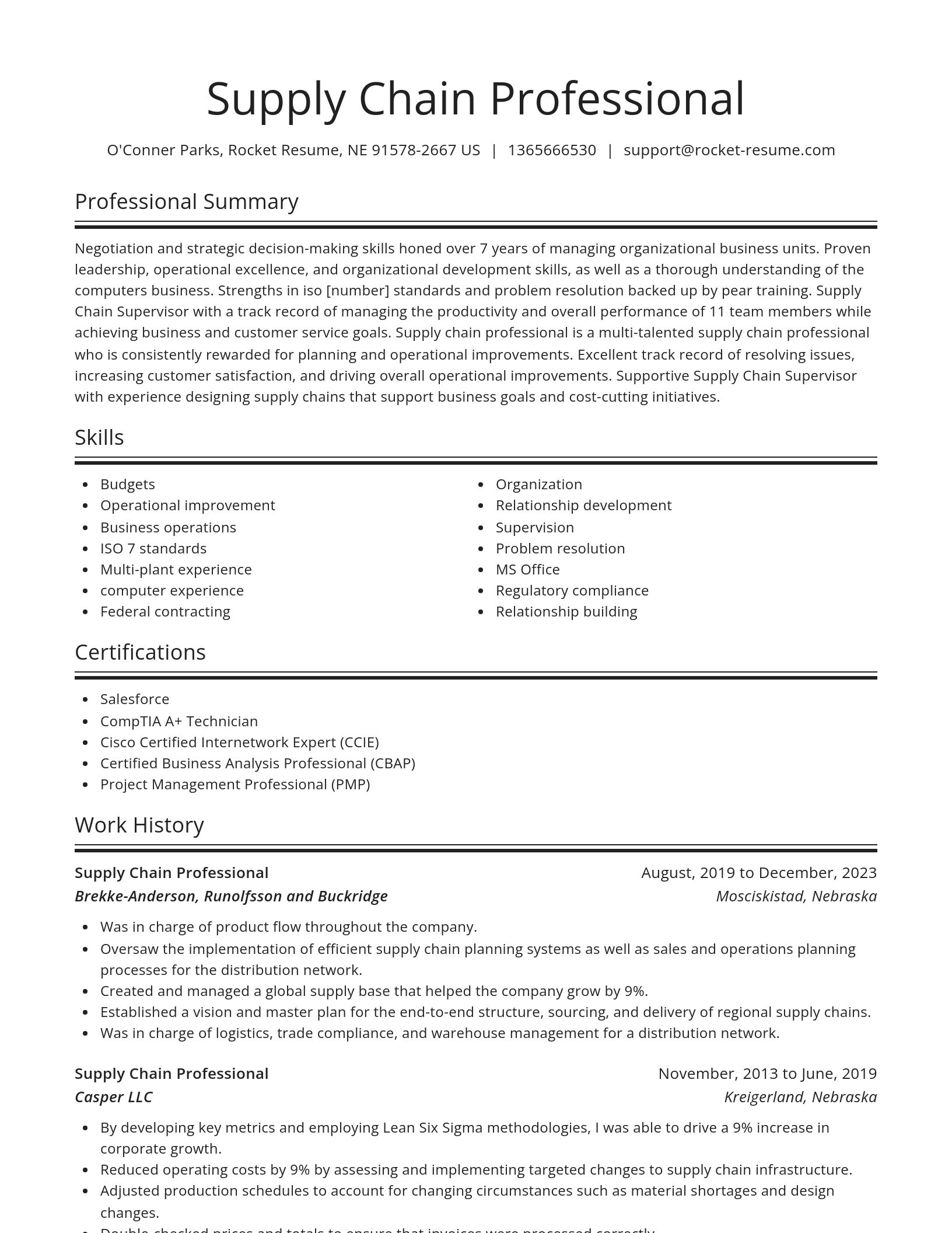 Spotlight resume template