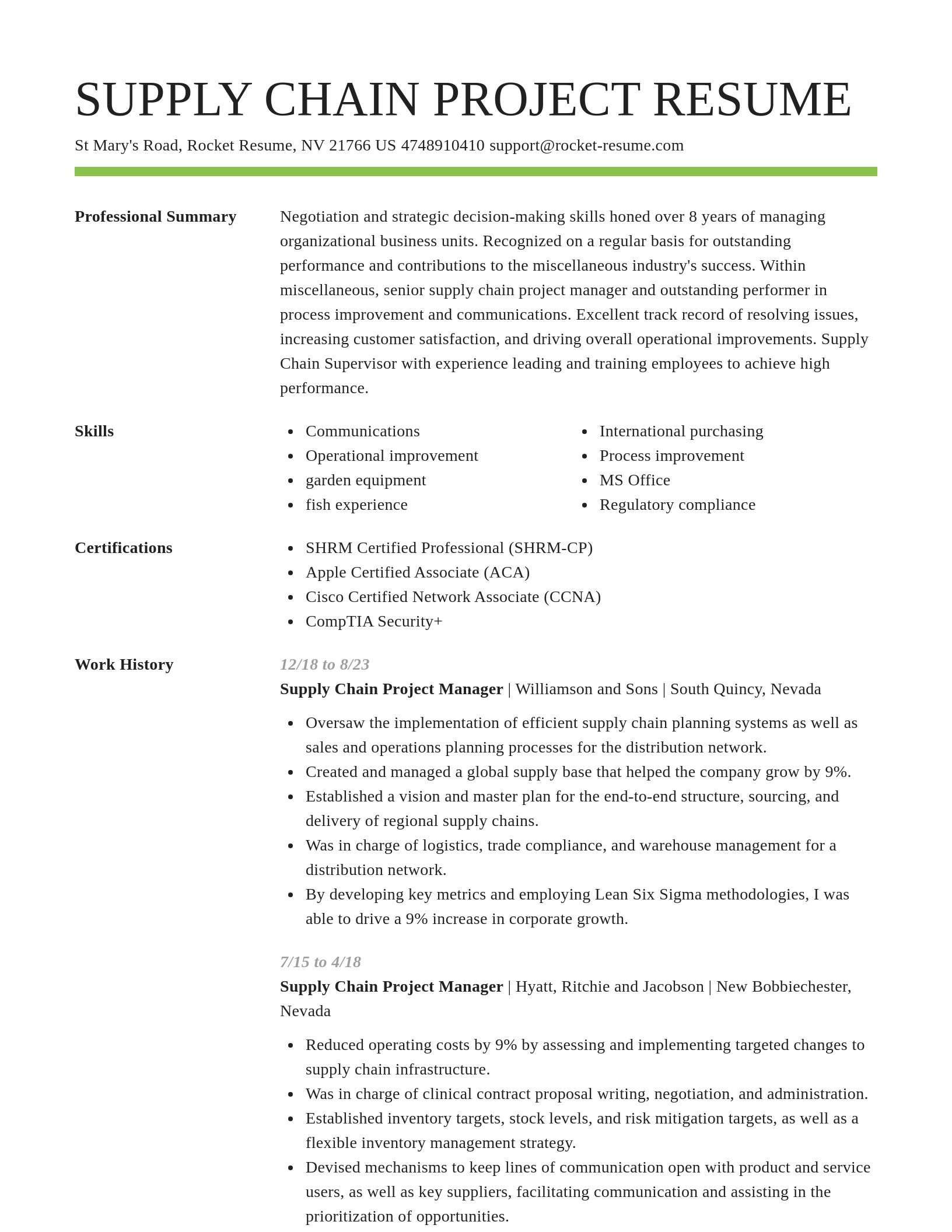 Smart resume template