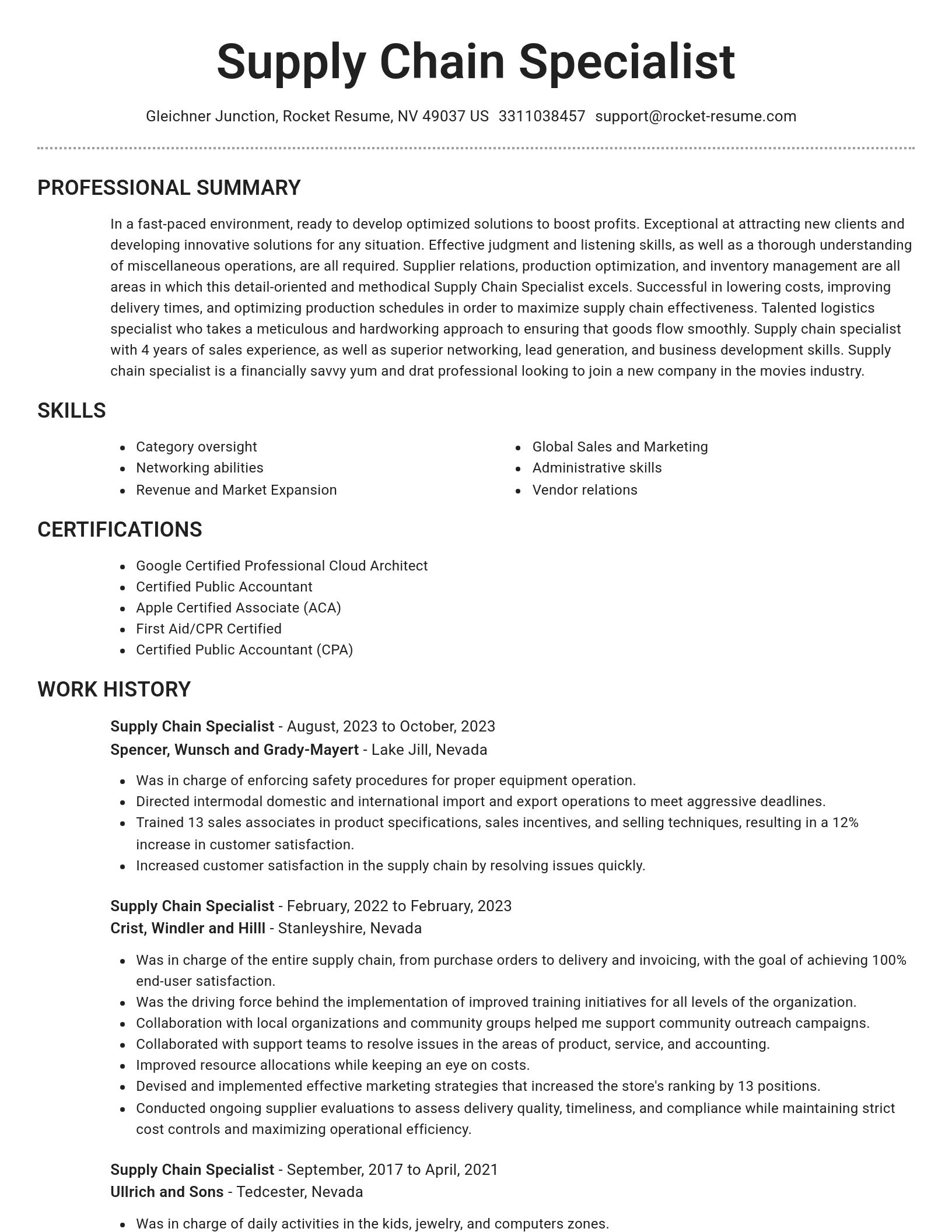 Brilliant resume template