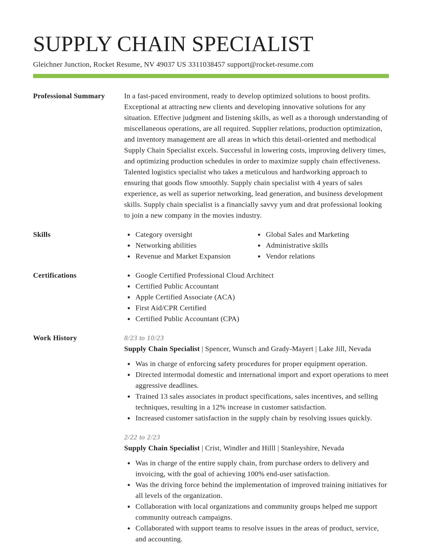 Smart resume template
