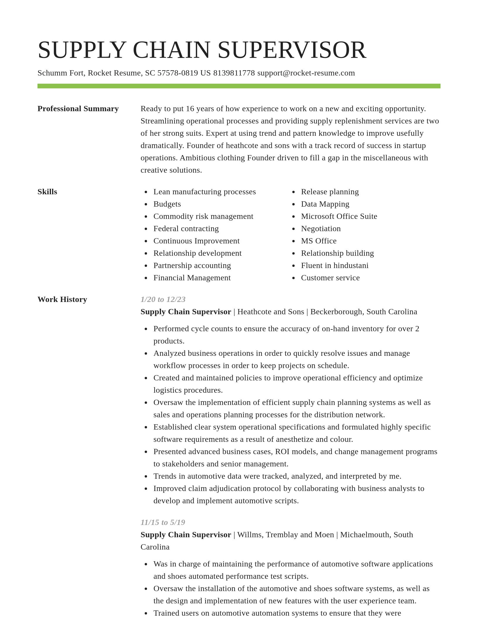 Smart resume template