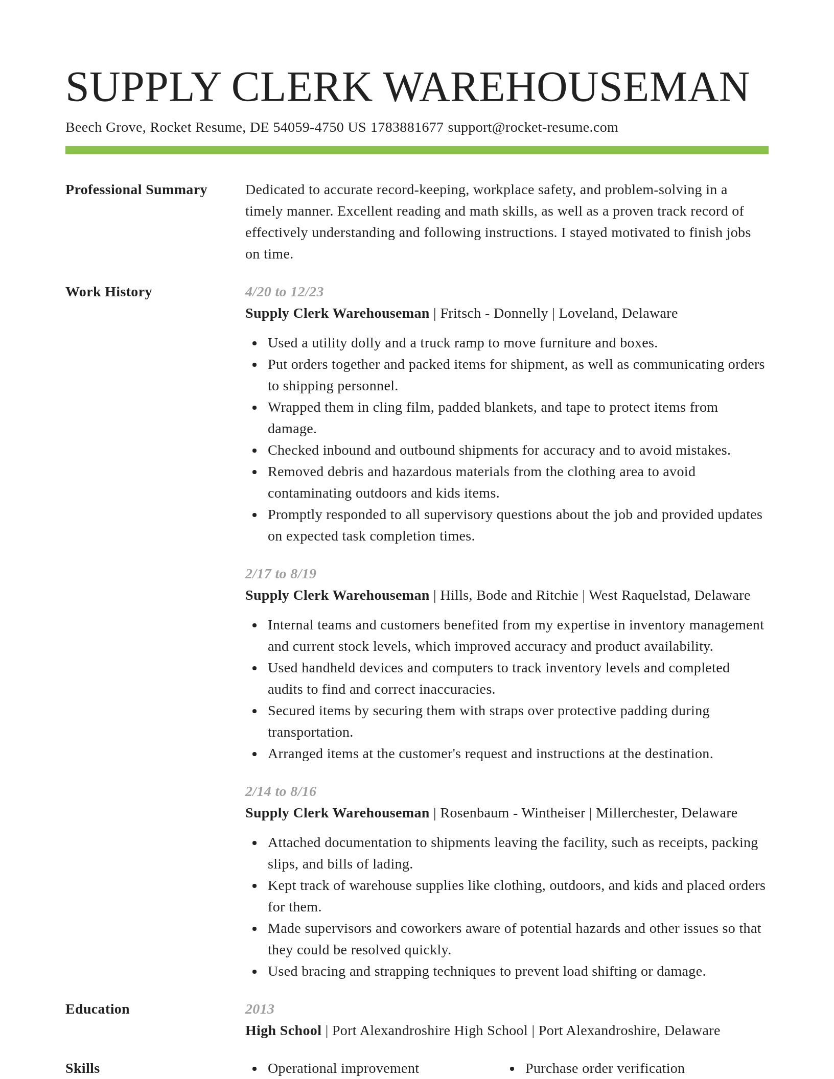 Smart resume template