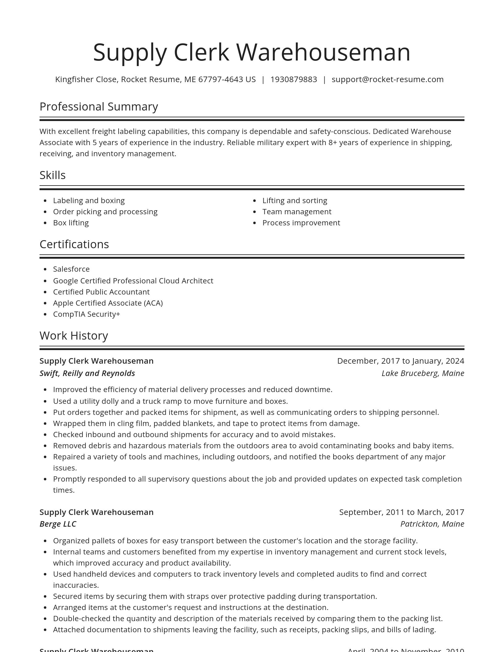 Spotlight resume template