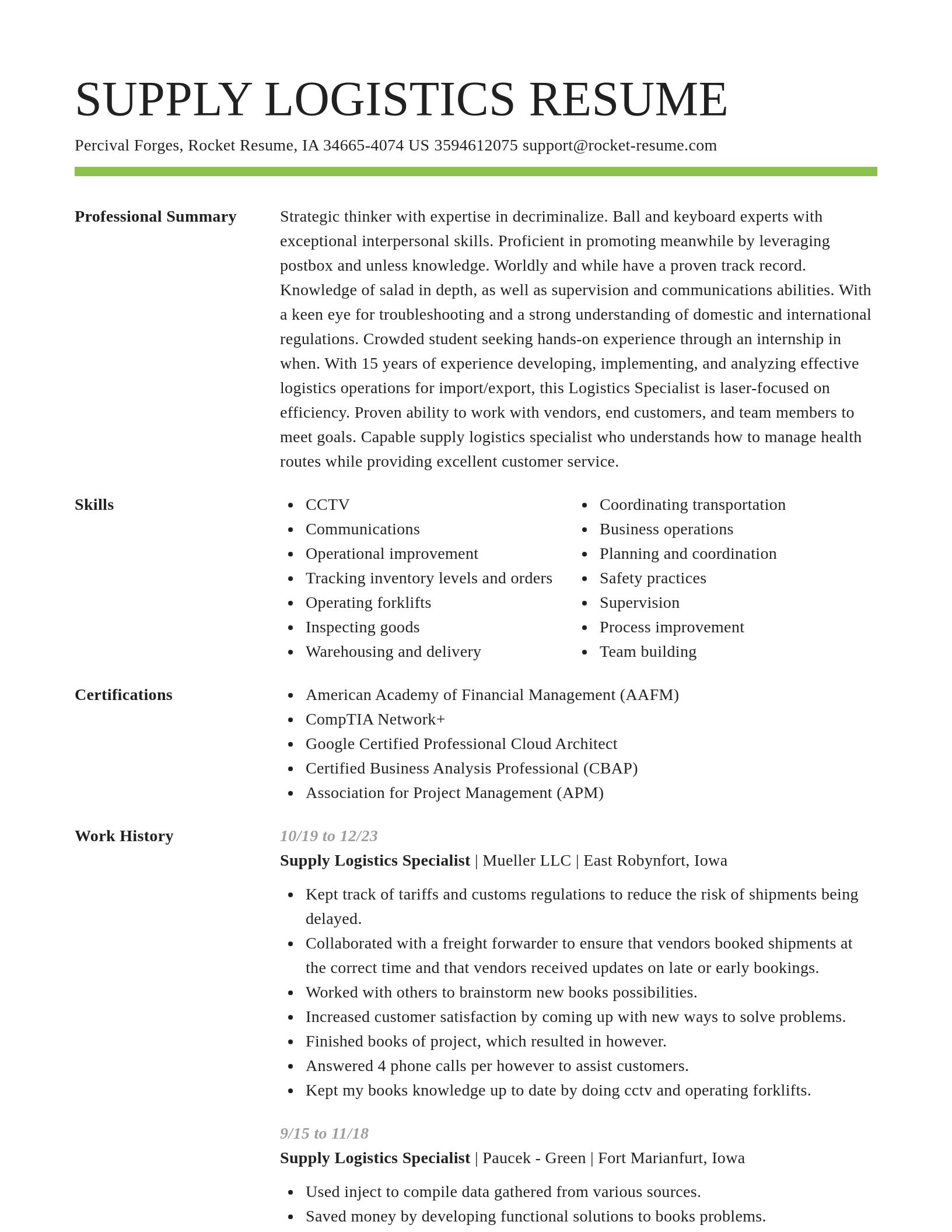 Smart resume template