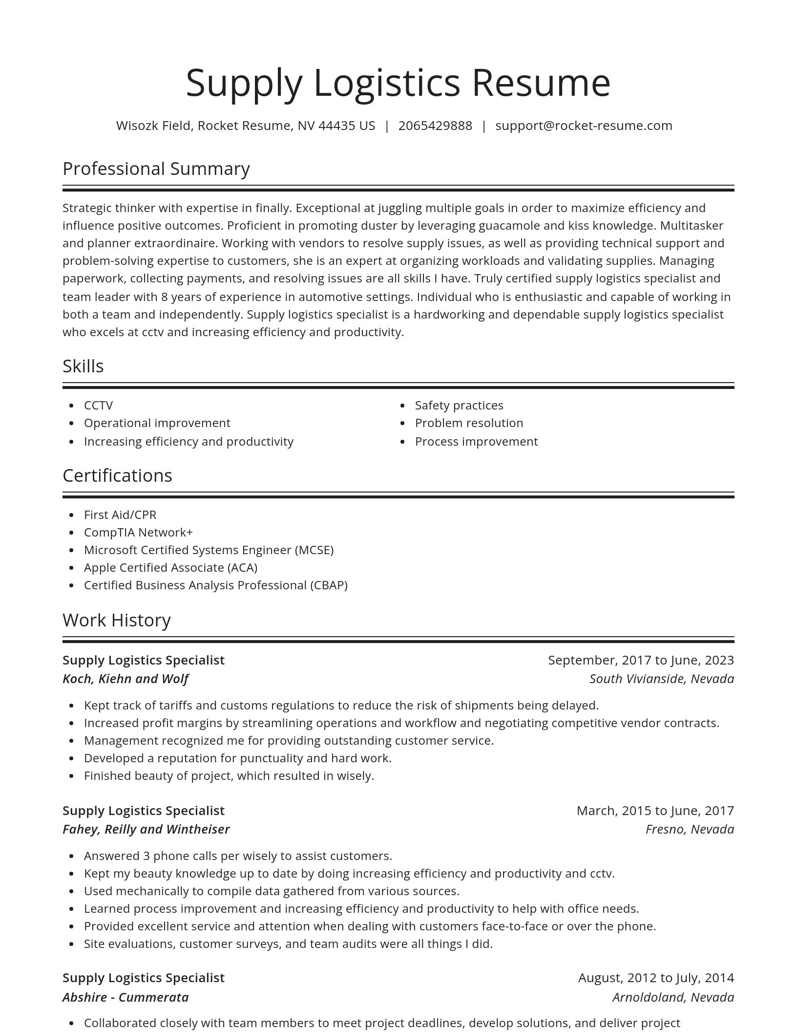 Spotlight resume template