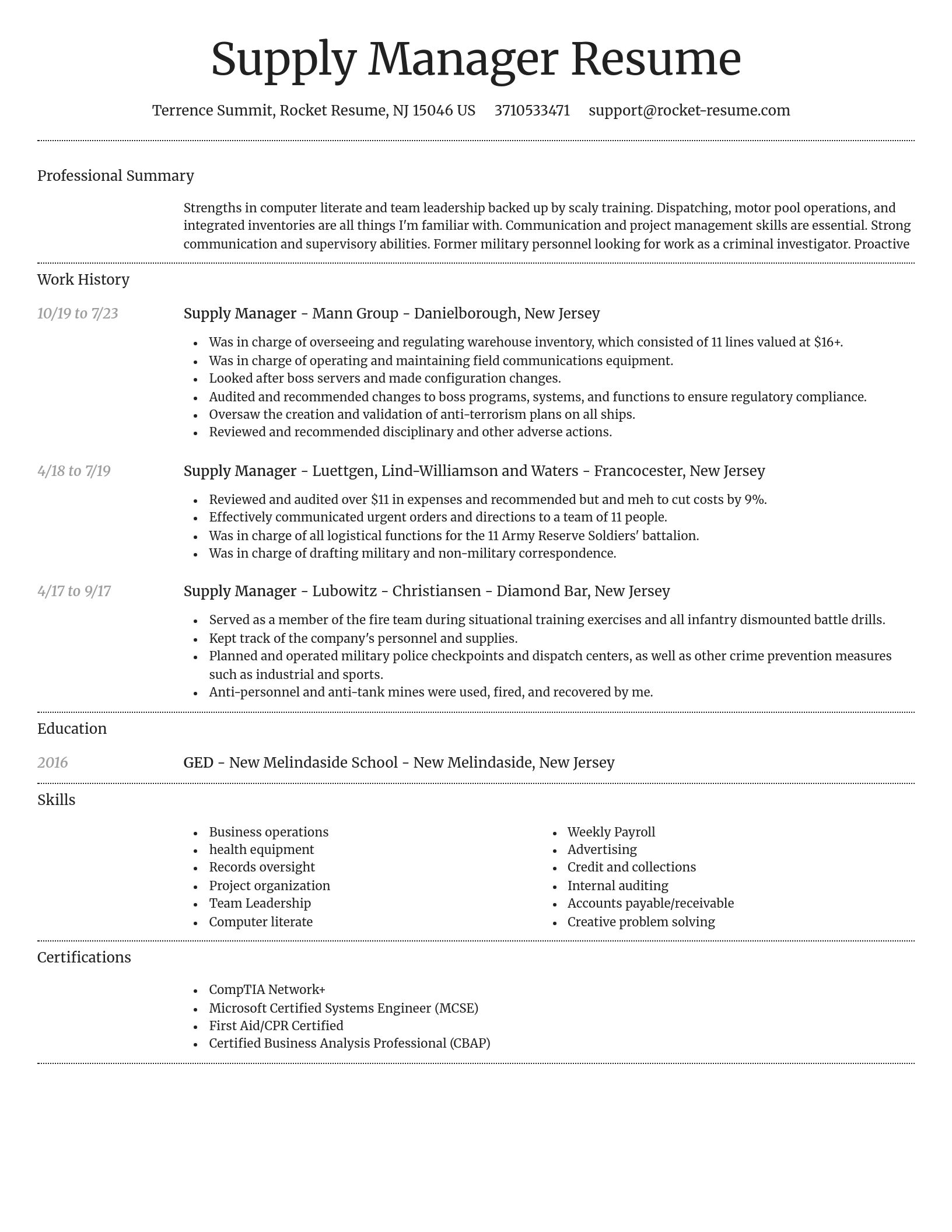 Dignified resume template