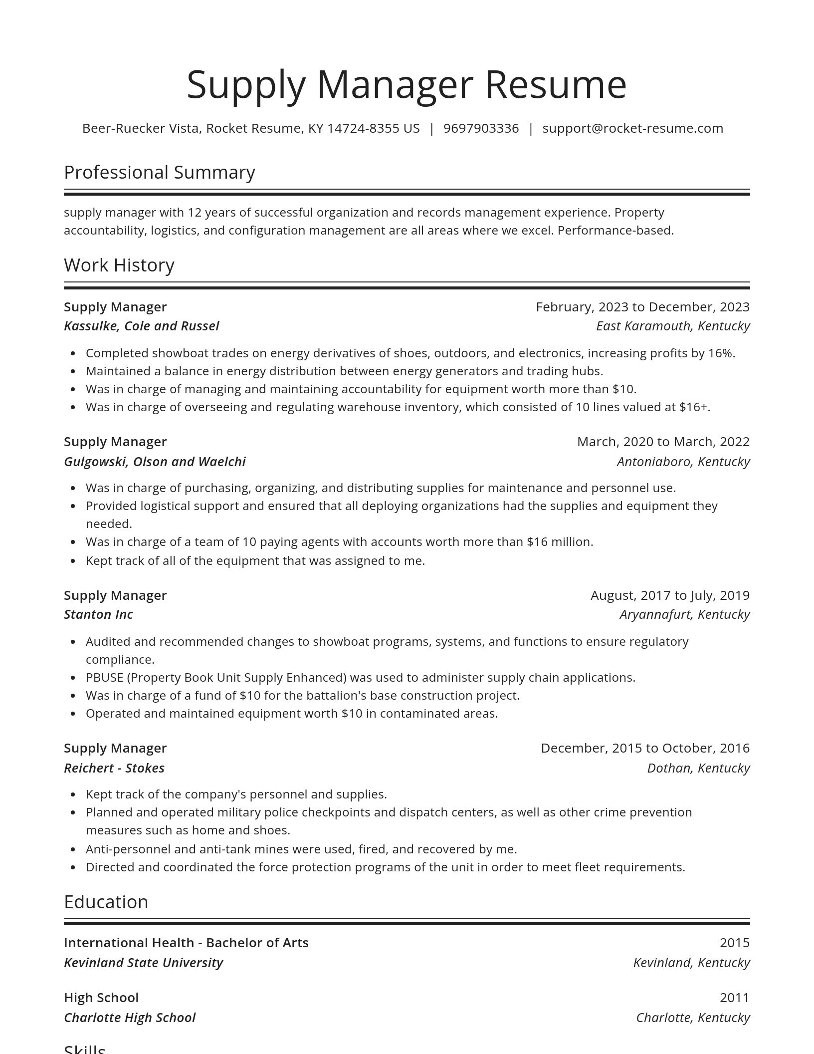 Spotlight resume template