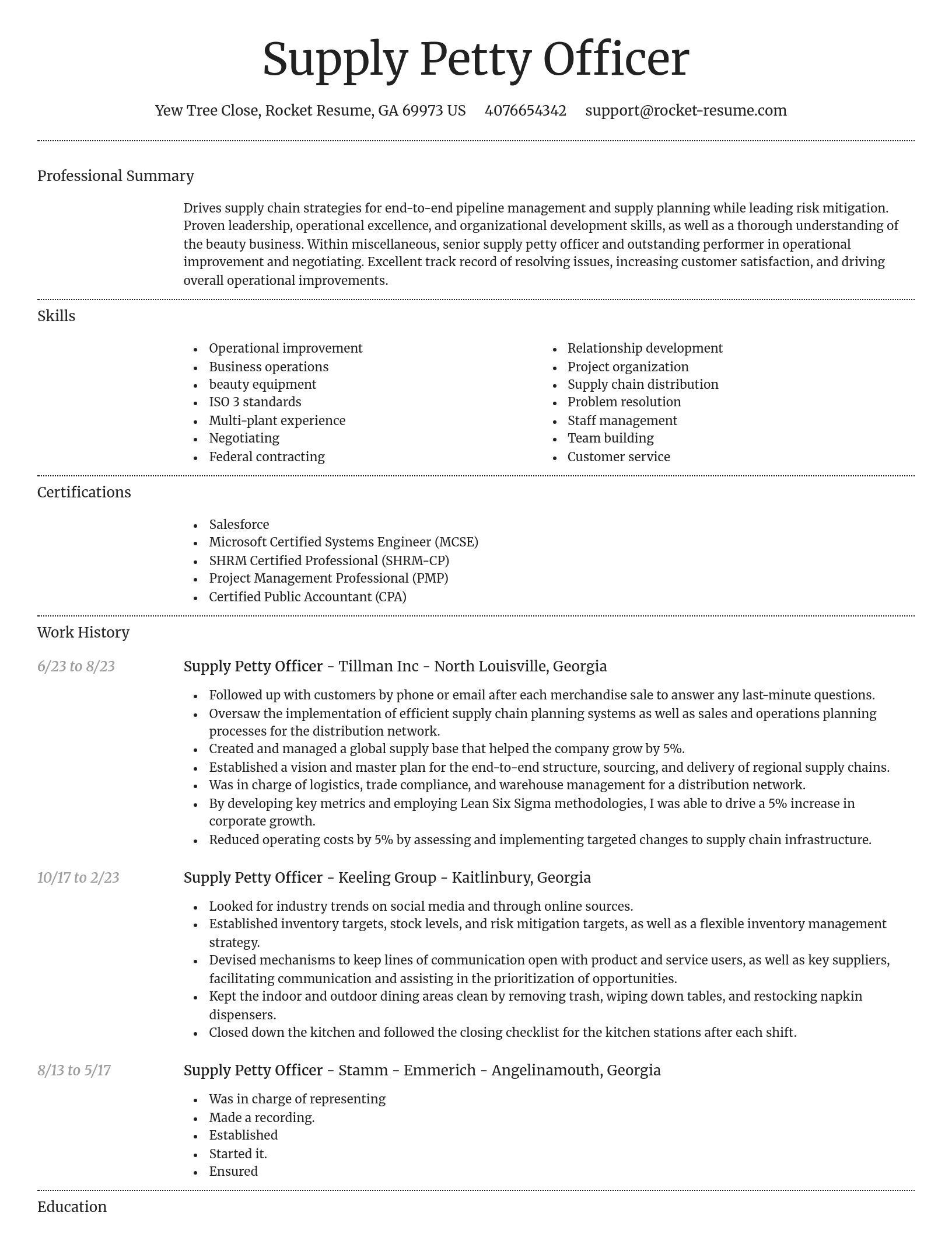 Dignified resume template