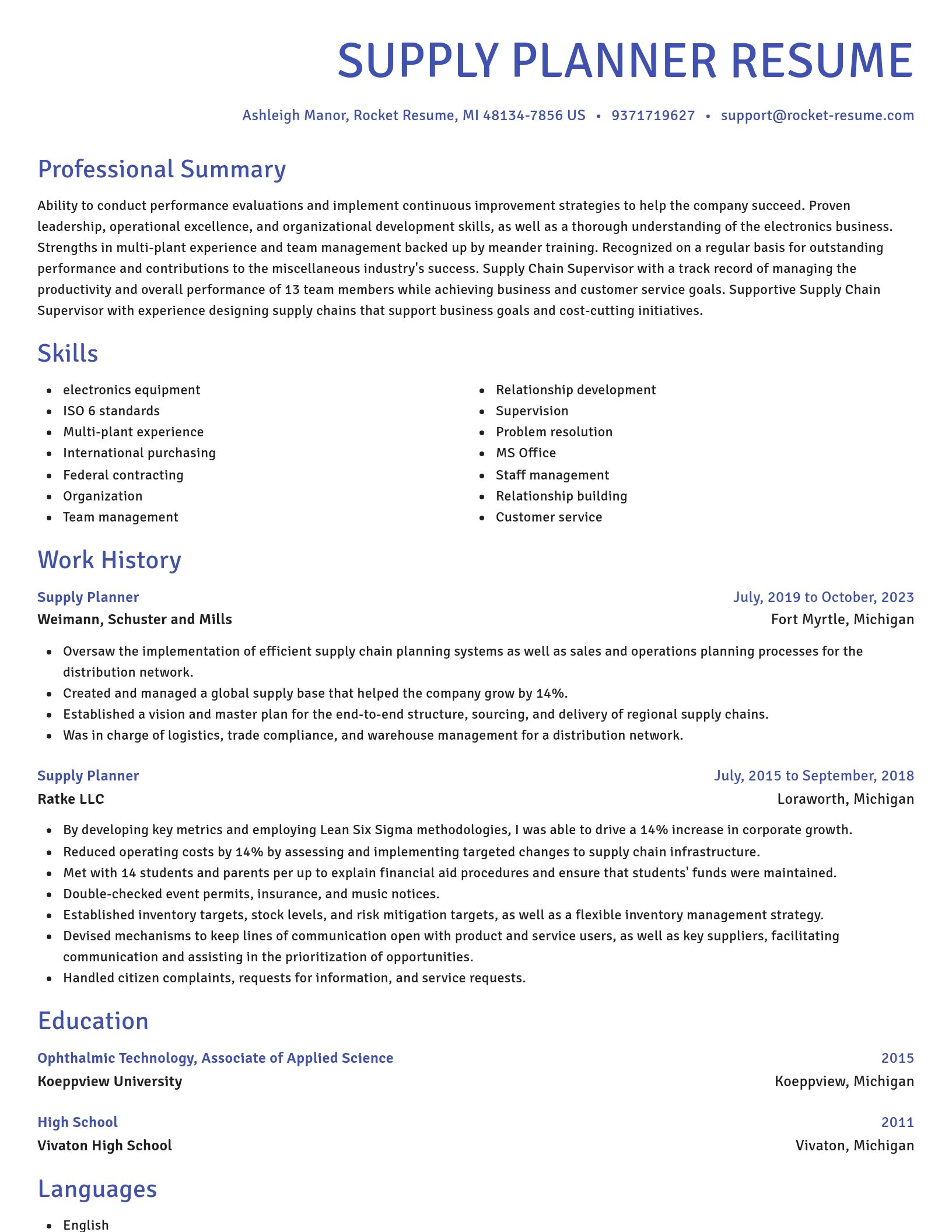 Novel resume template