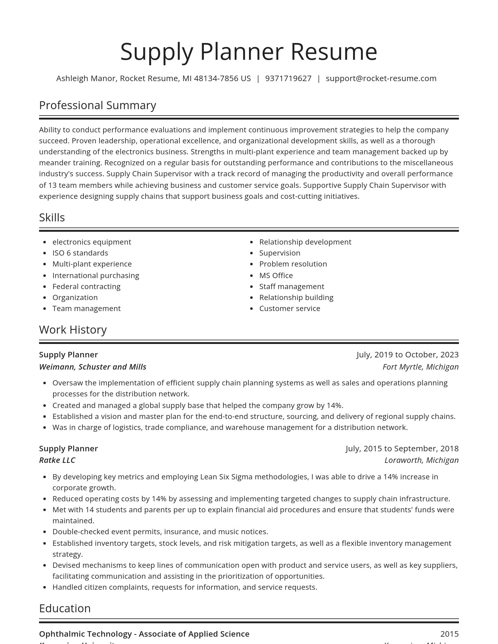 Spotlight resume template