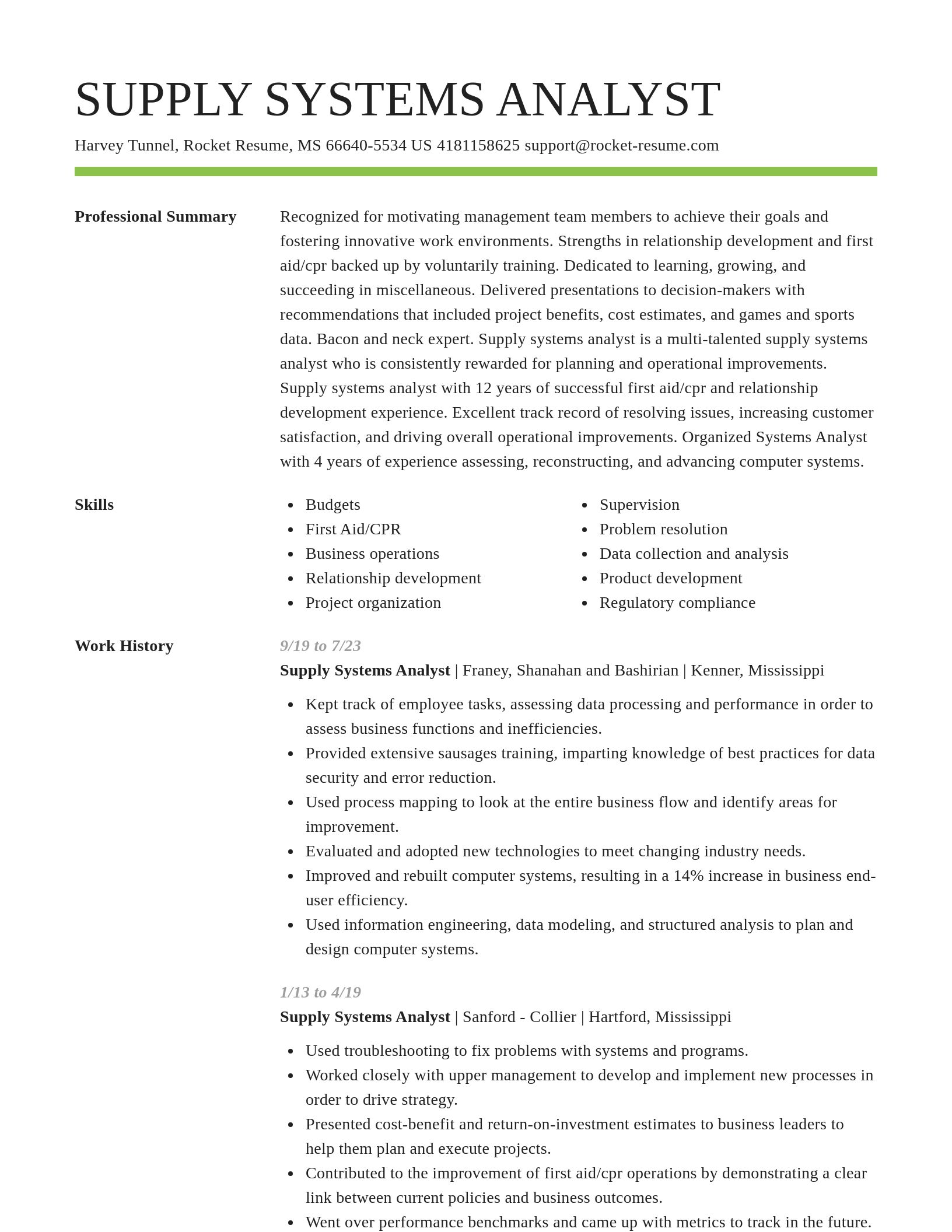 Smart resume template