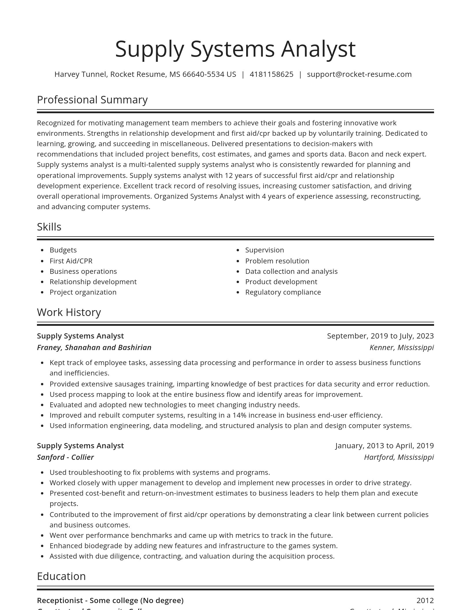 Spotlight resume template