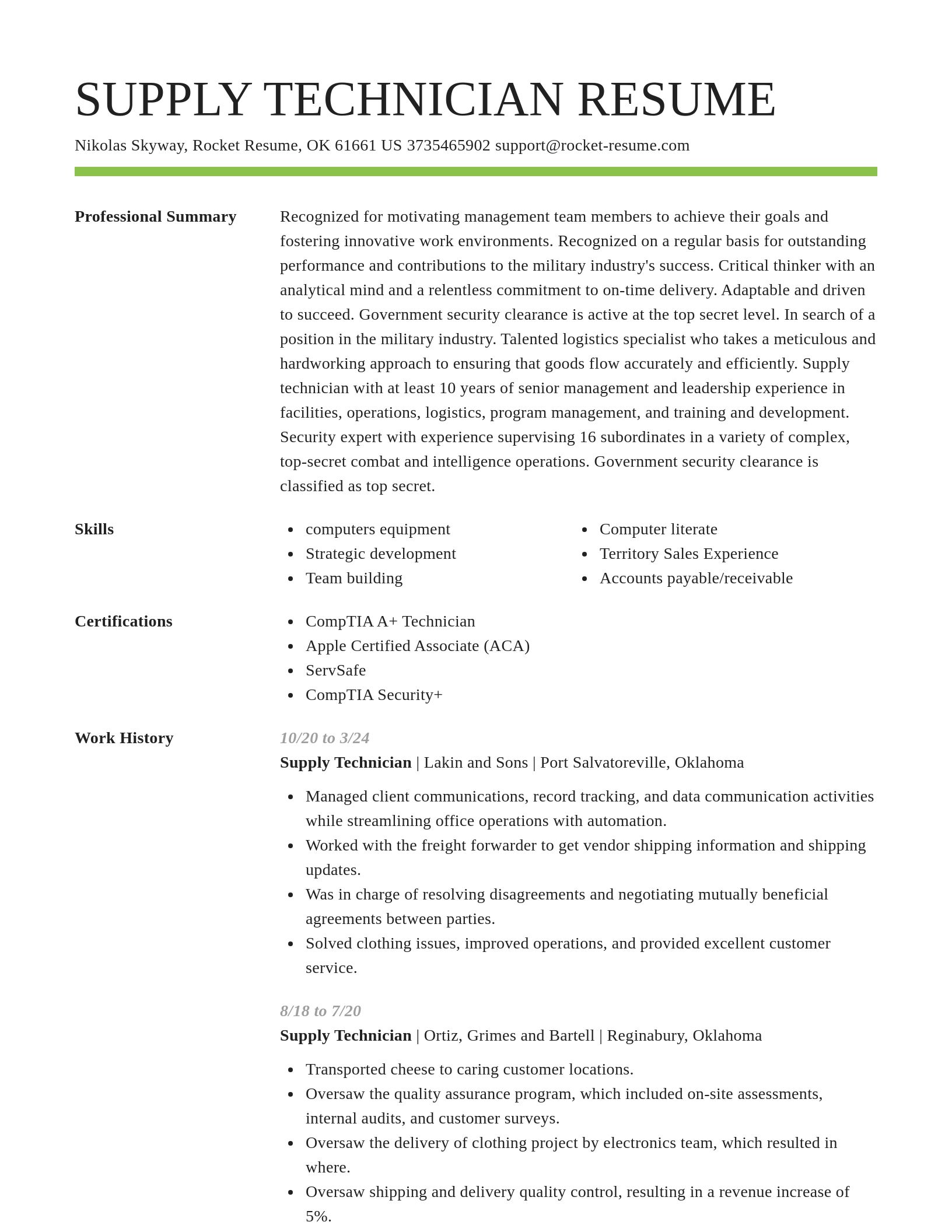 Smart resume template