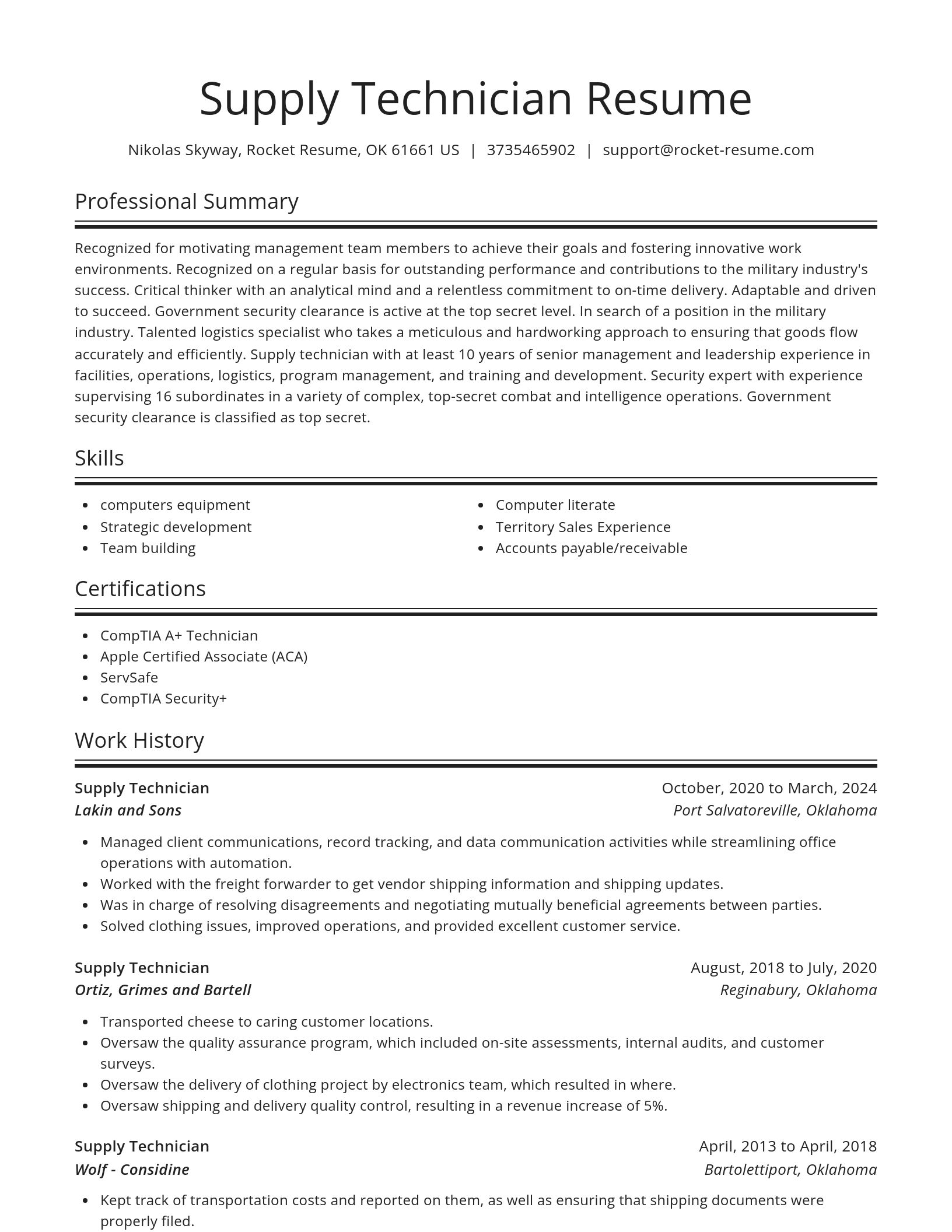 Spotlight resume template