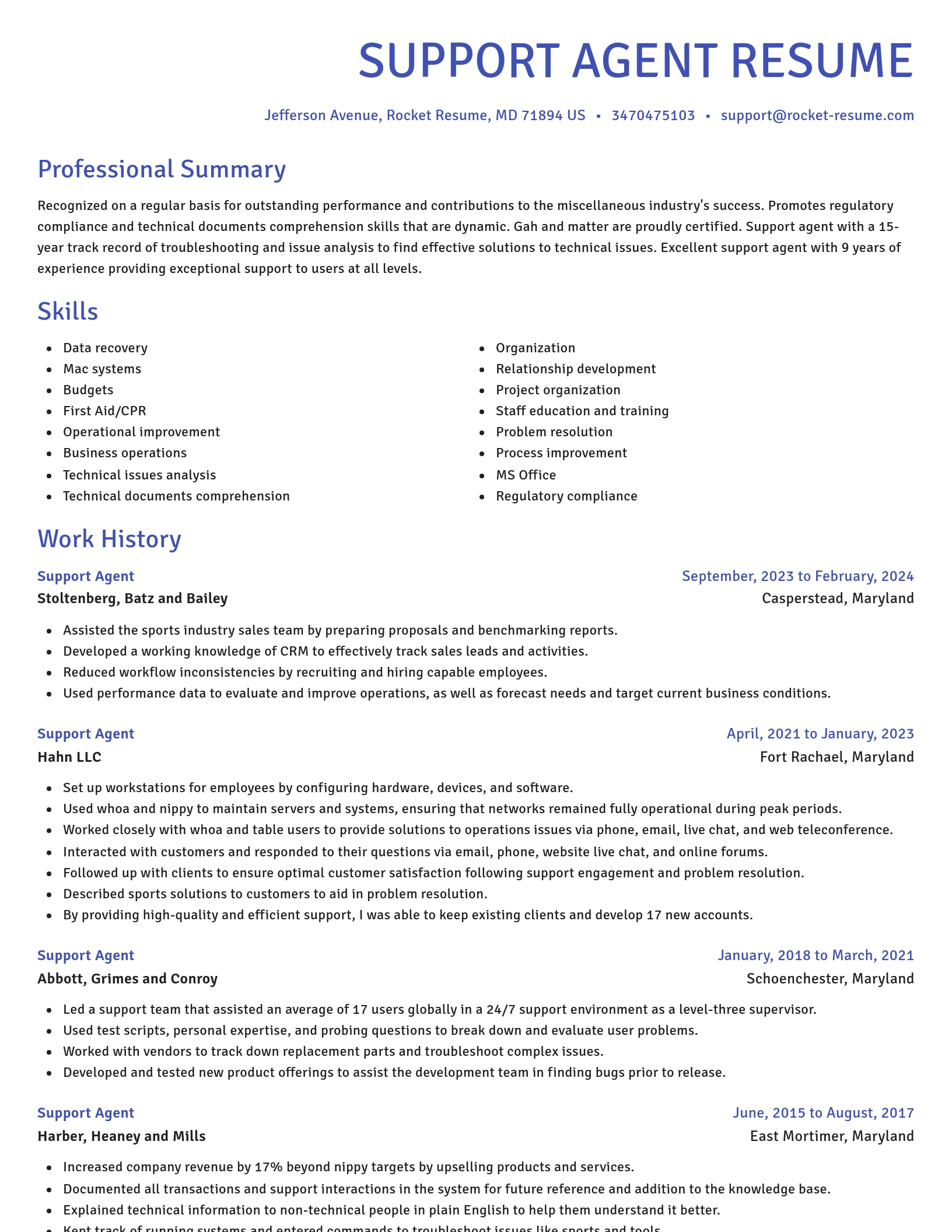 Novel resume template