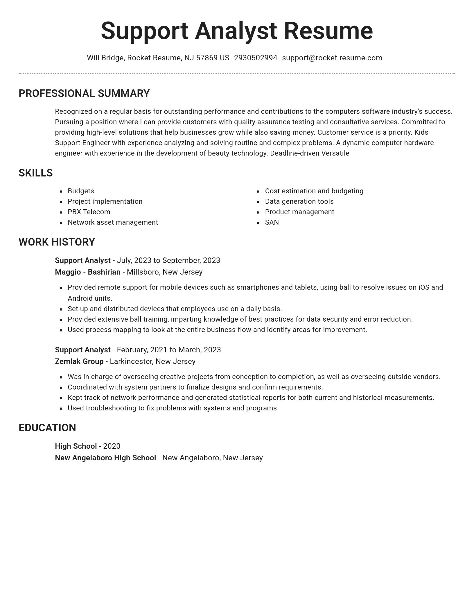 Brilliant resume template