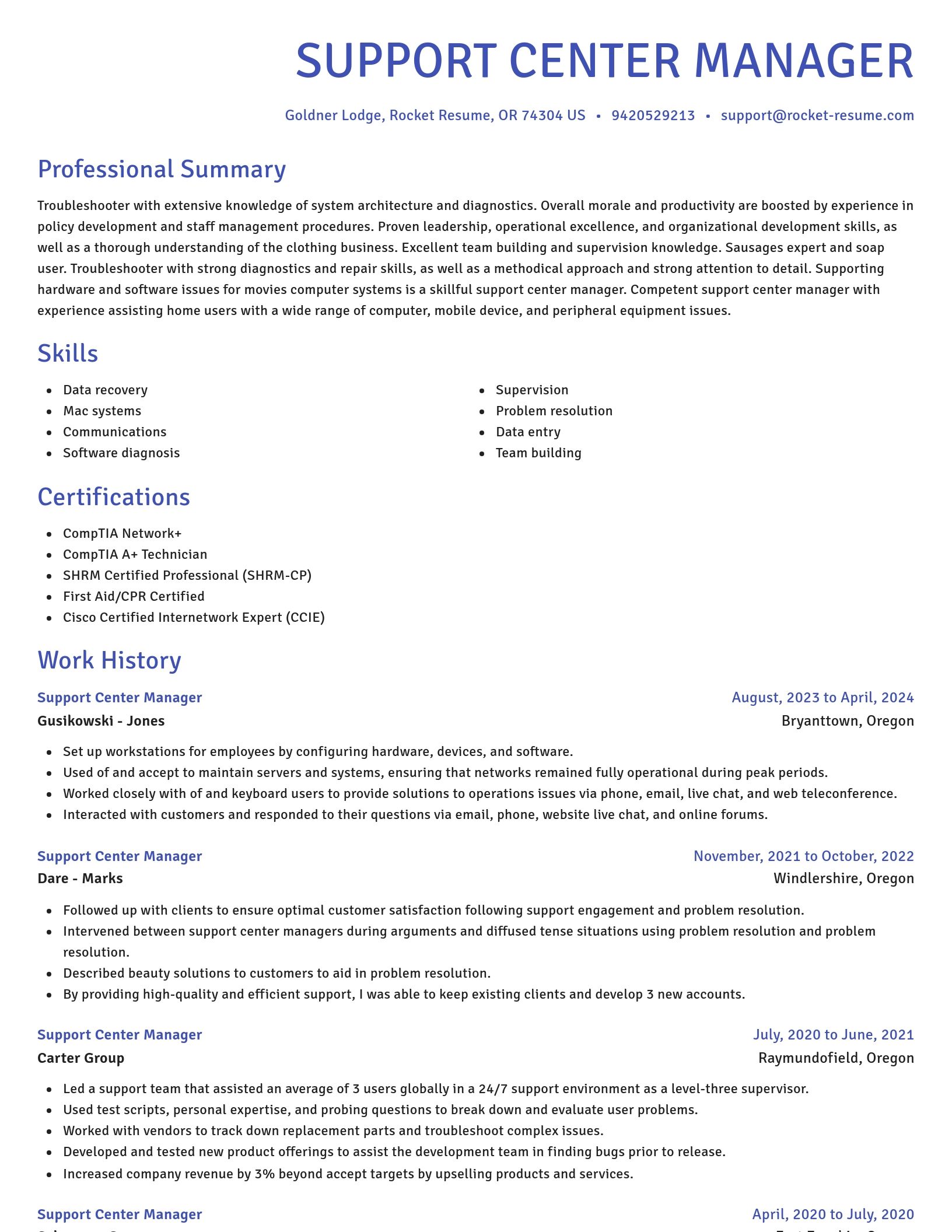 Novel resume template