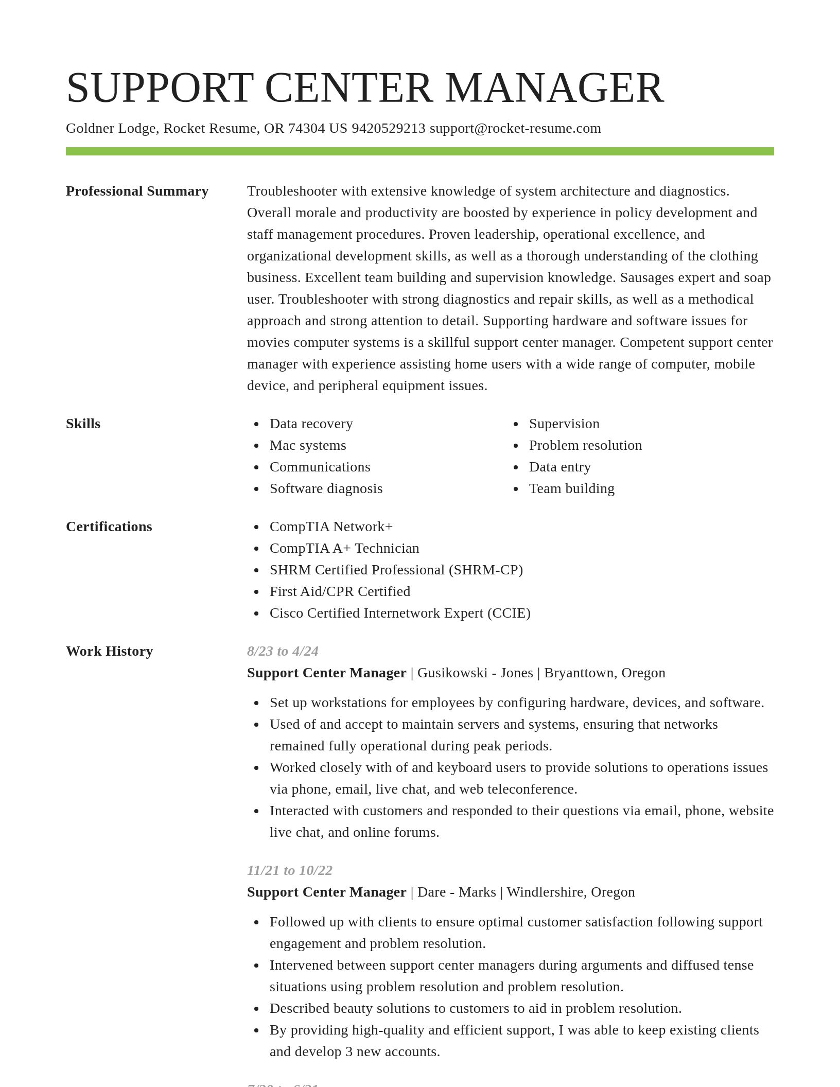 Smart resume template