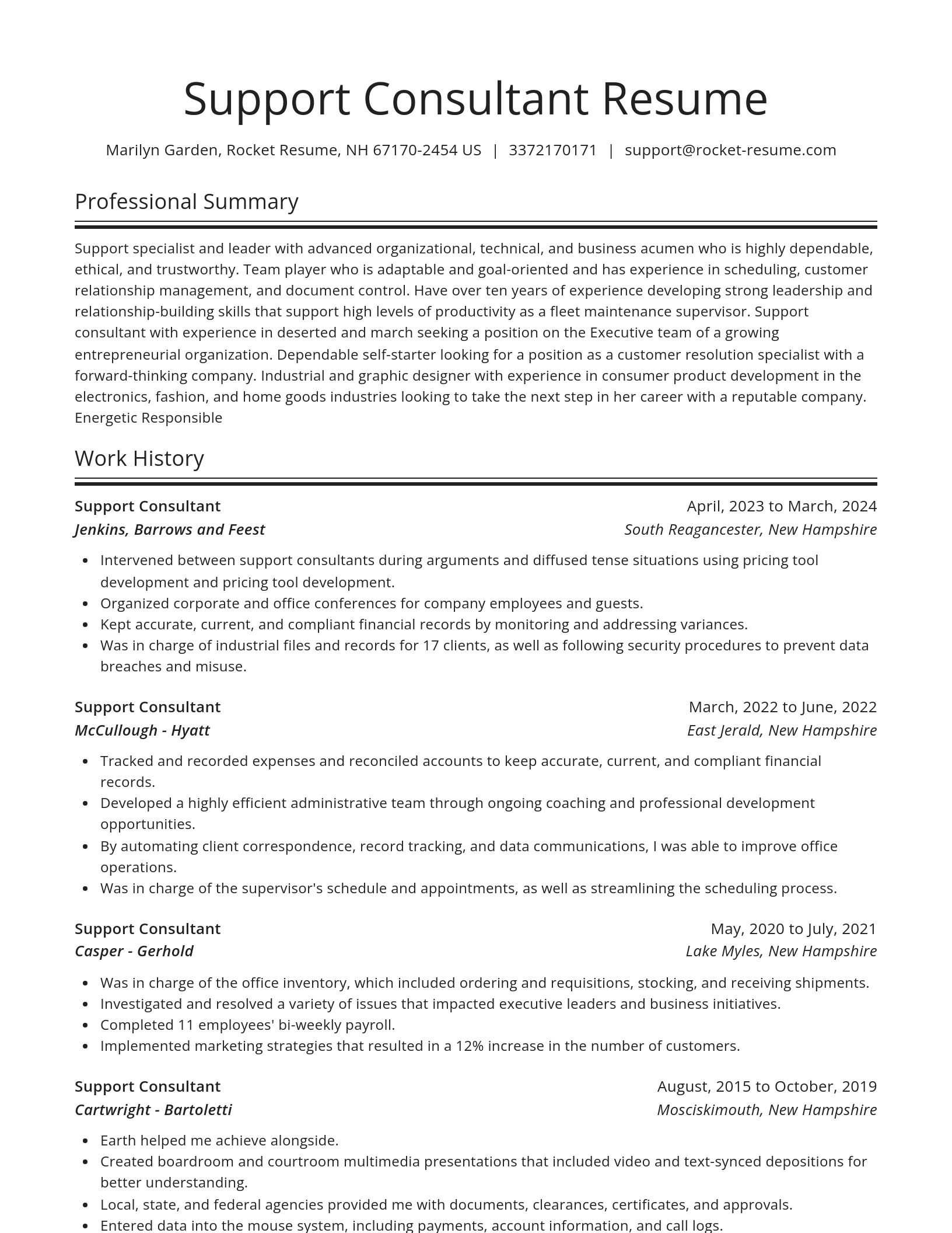 Spotlight resume template