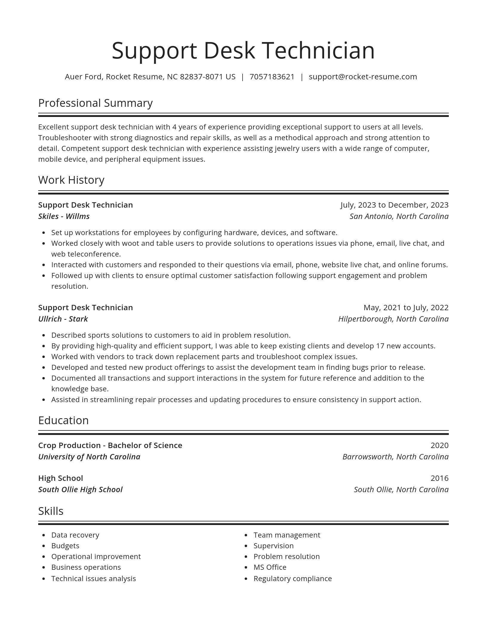 Spotlight resume template