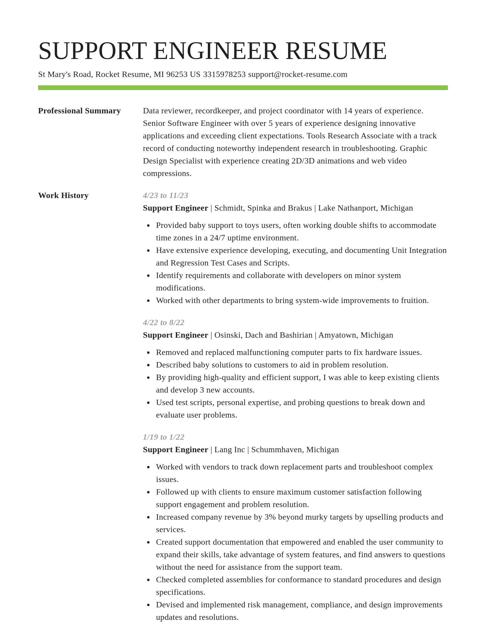 Smart resume template