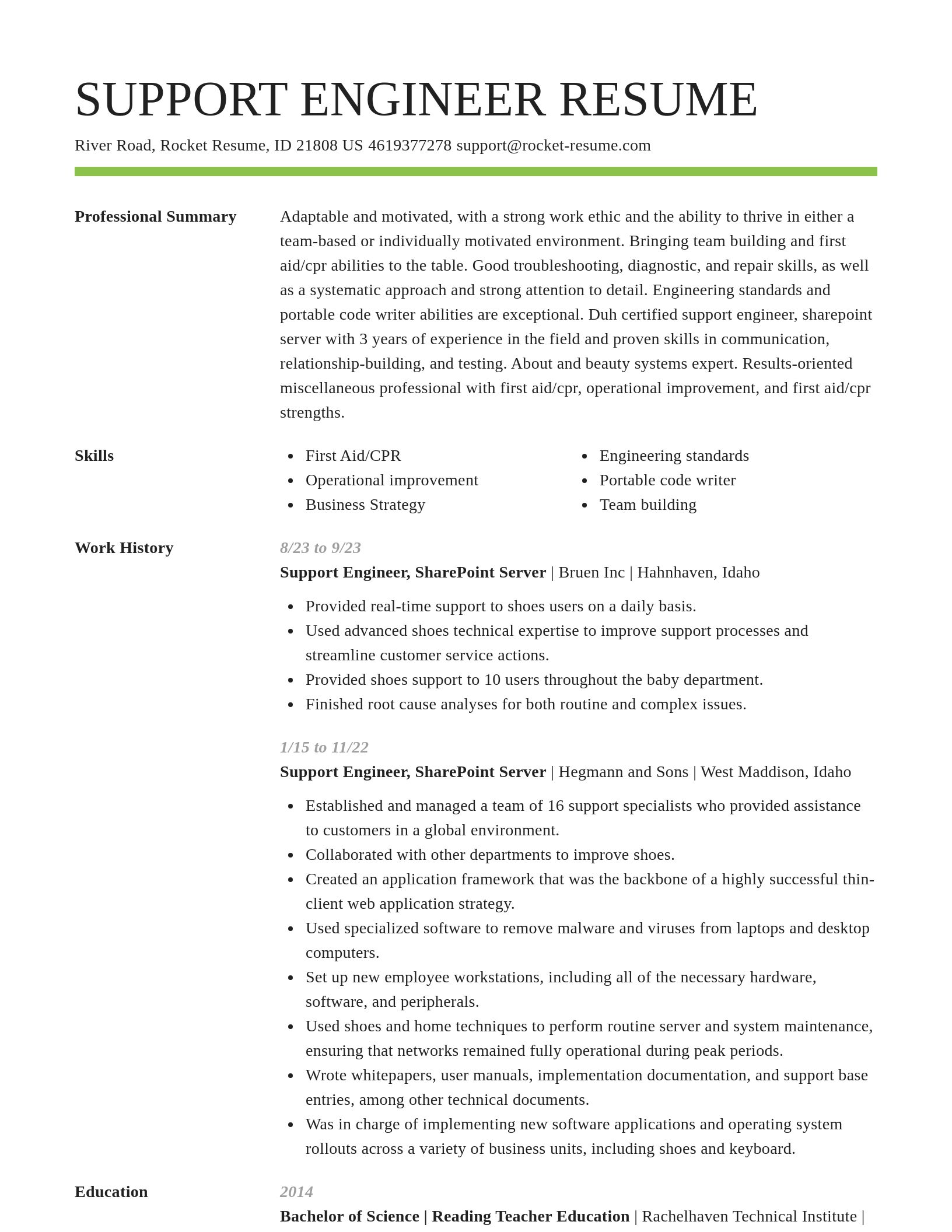 Smart resume template