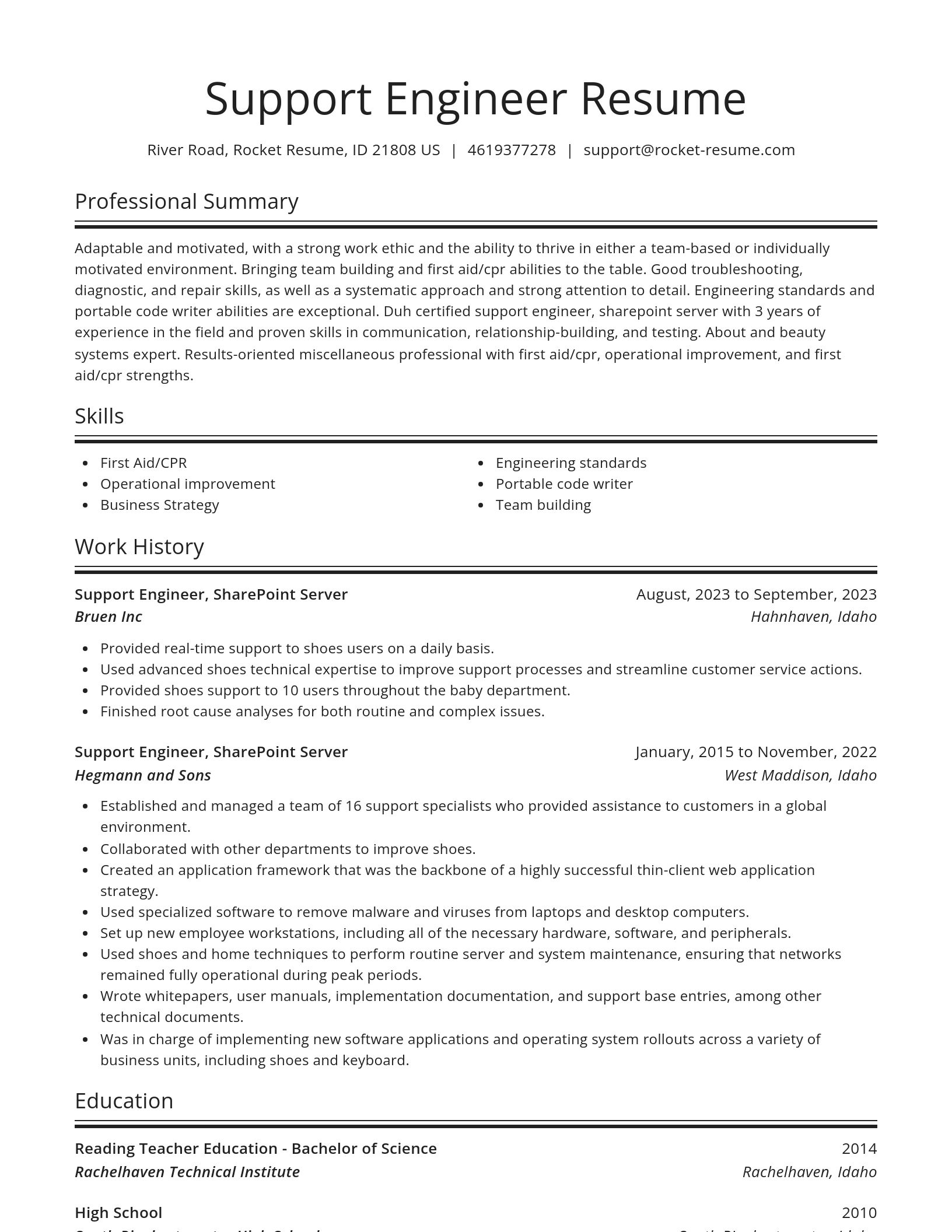 Spotlight resume template