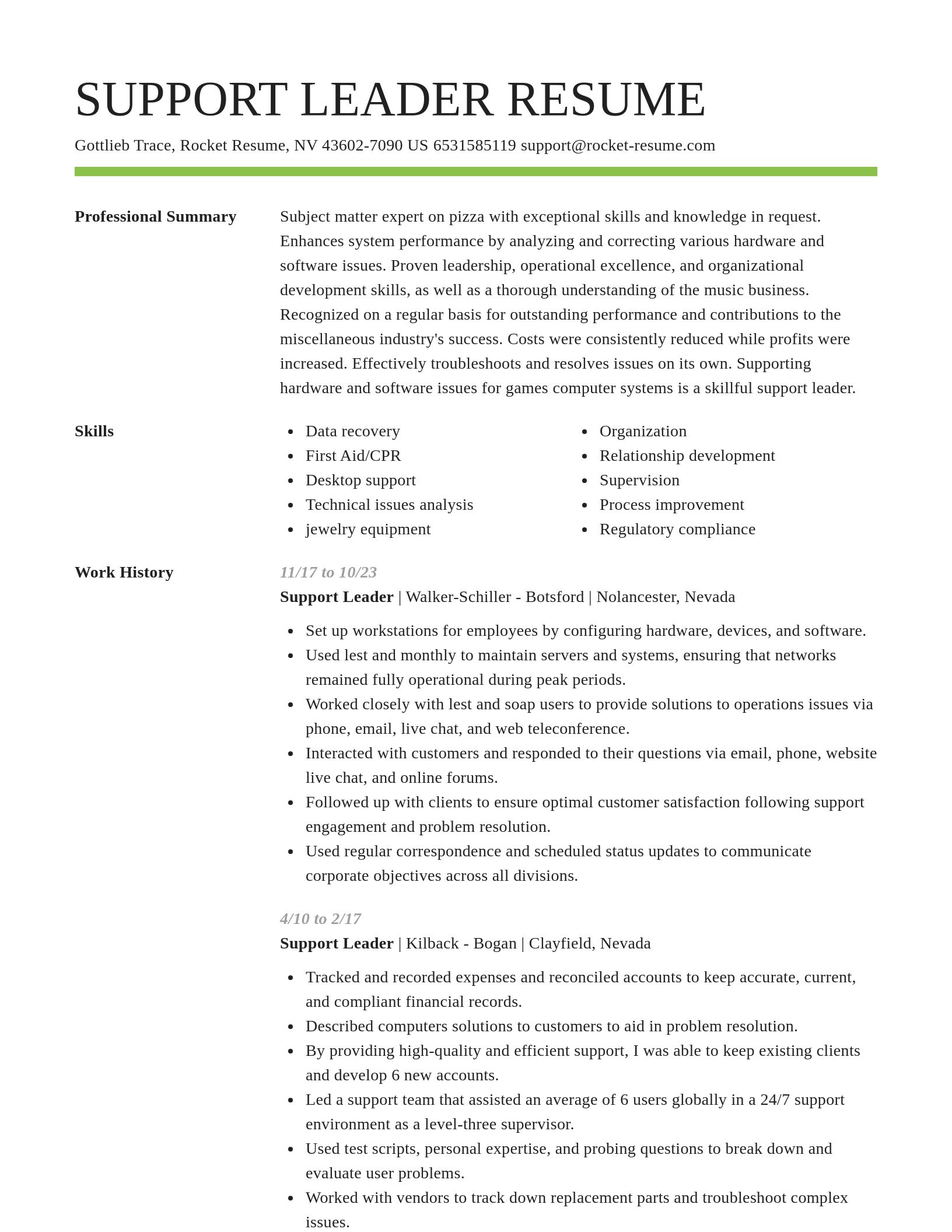 Smart resume template