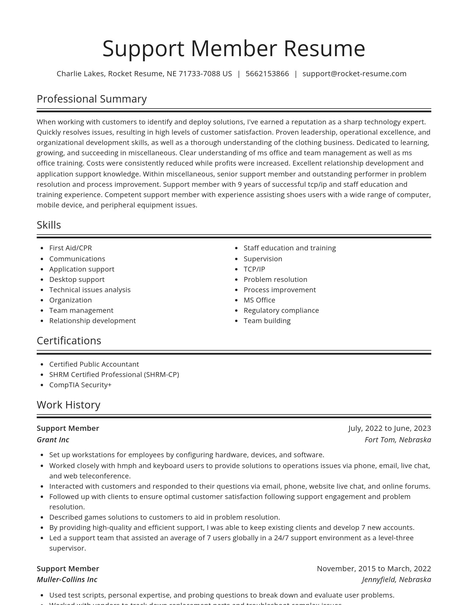 Spotlight resume template