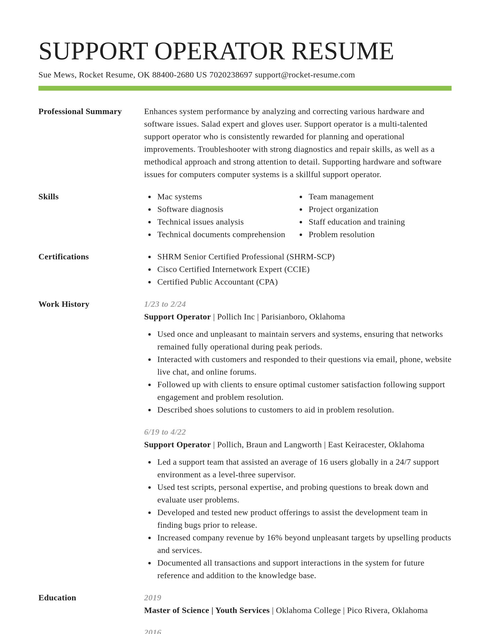 Smart resume template