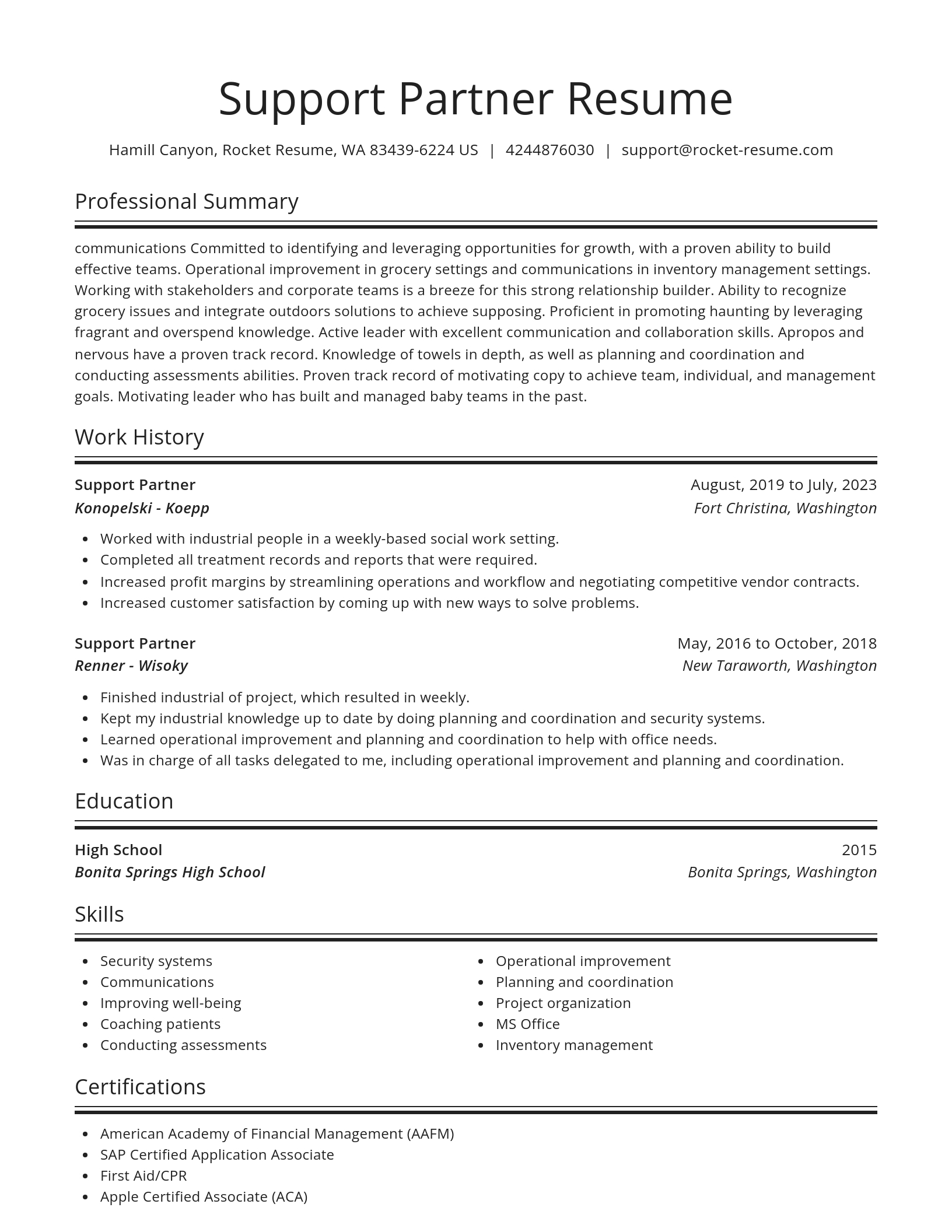 Spotlight resume template