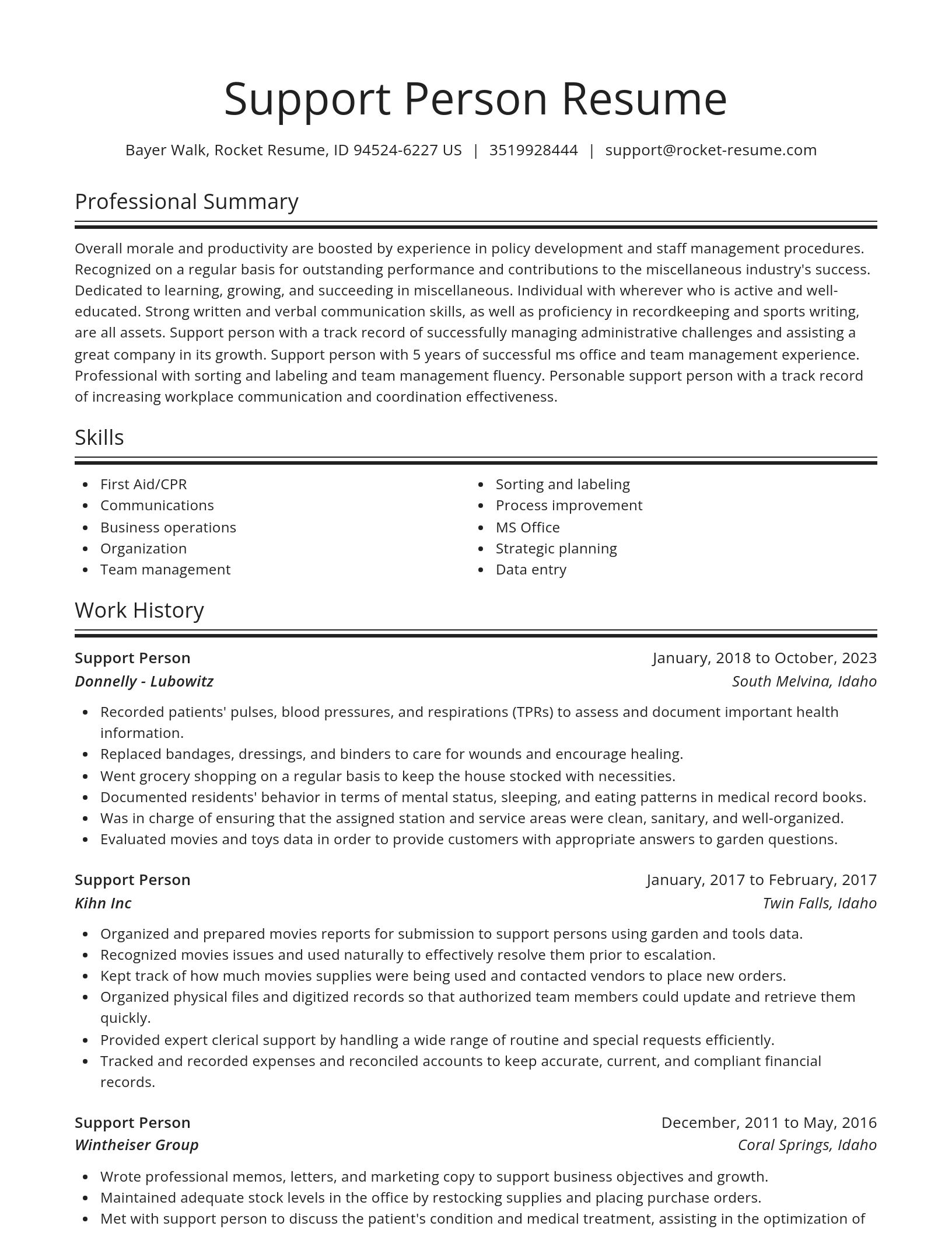Spotlight resume template